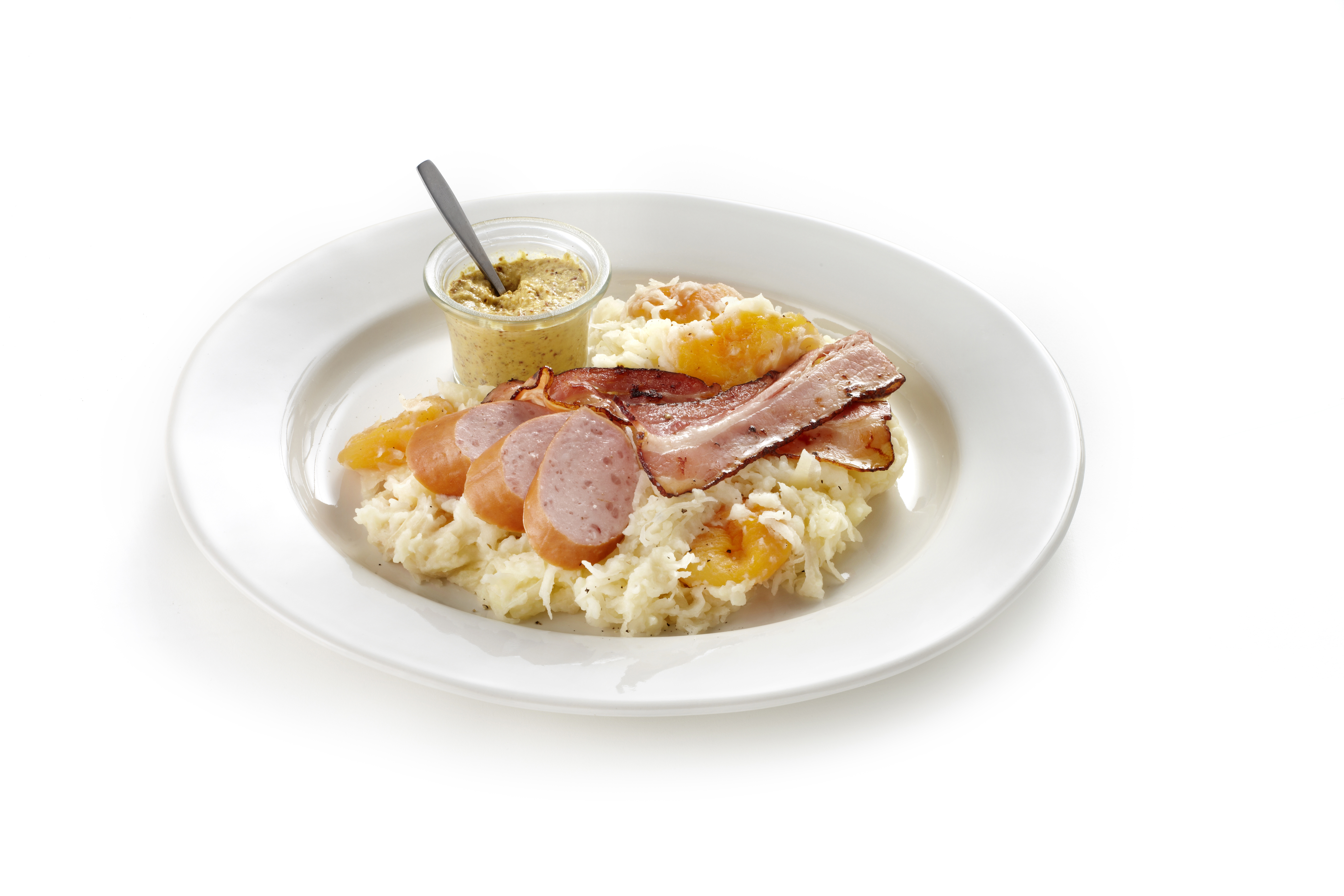 Zuurkool met abrikozen en katenspek