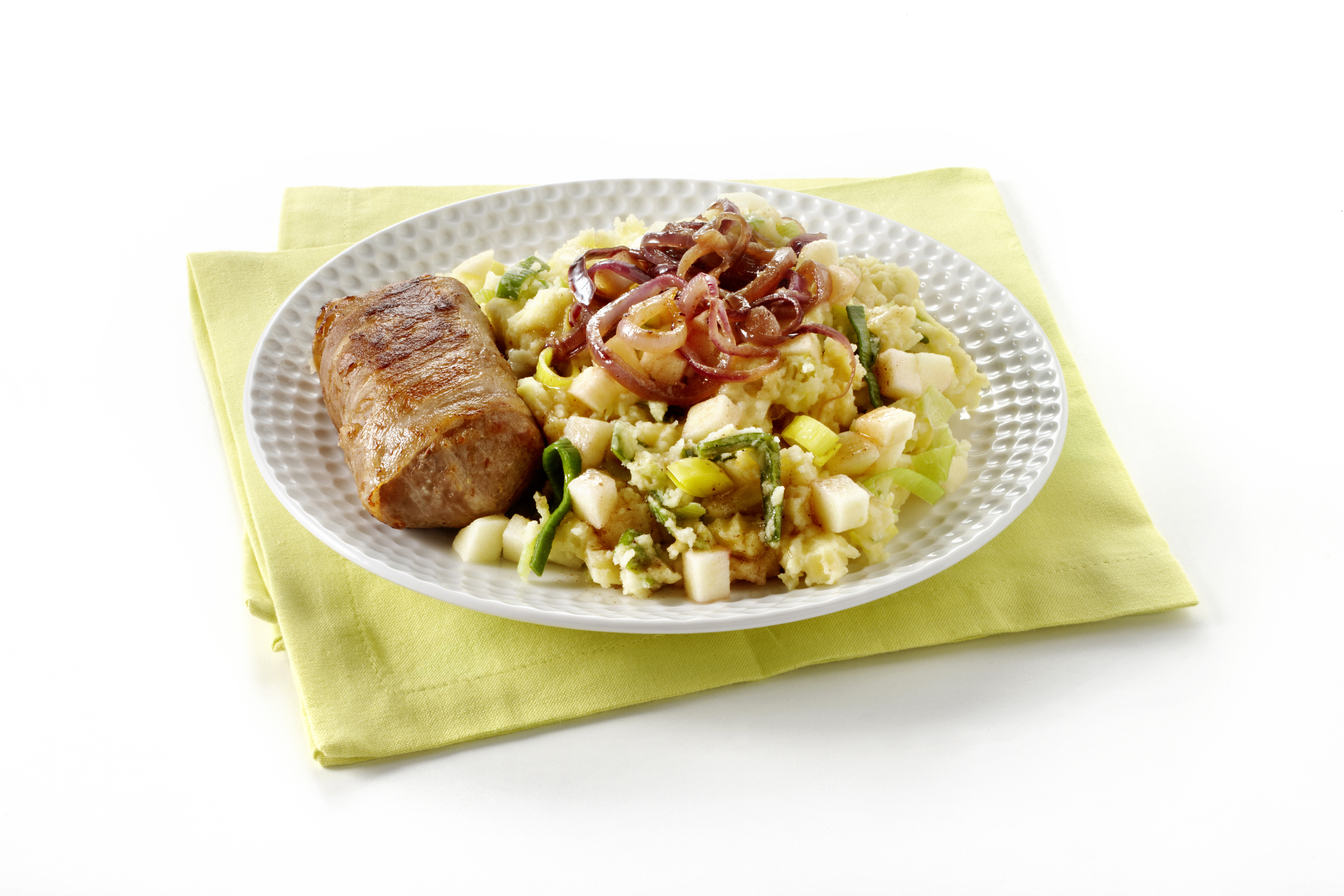 Preistamppot met appel en slavink