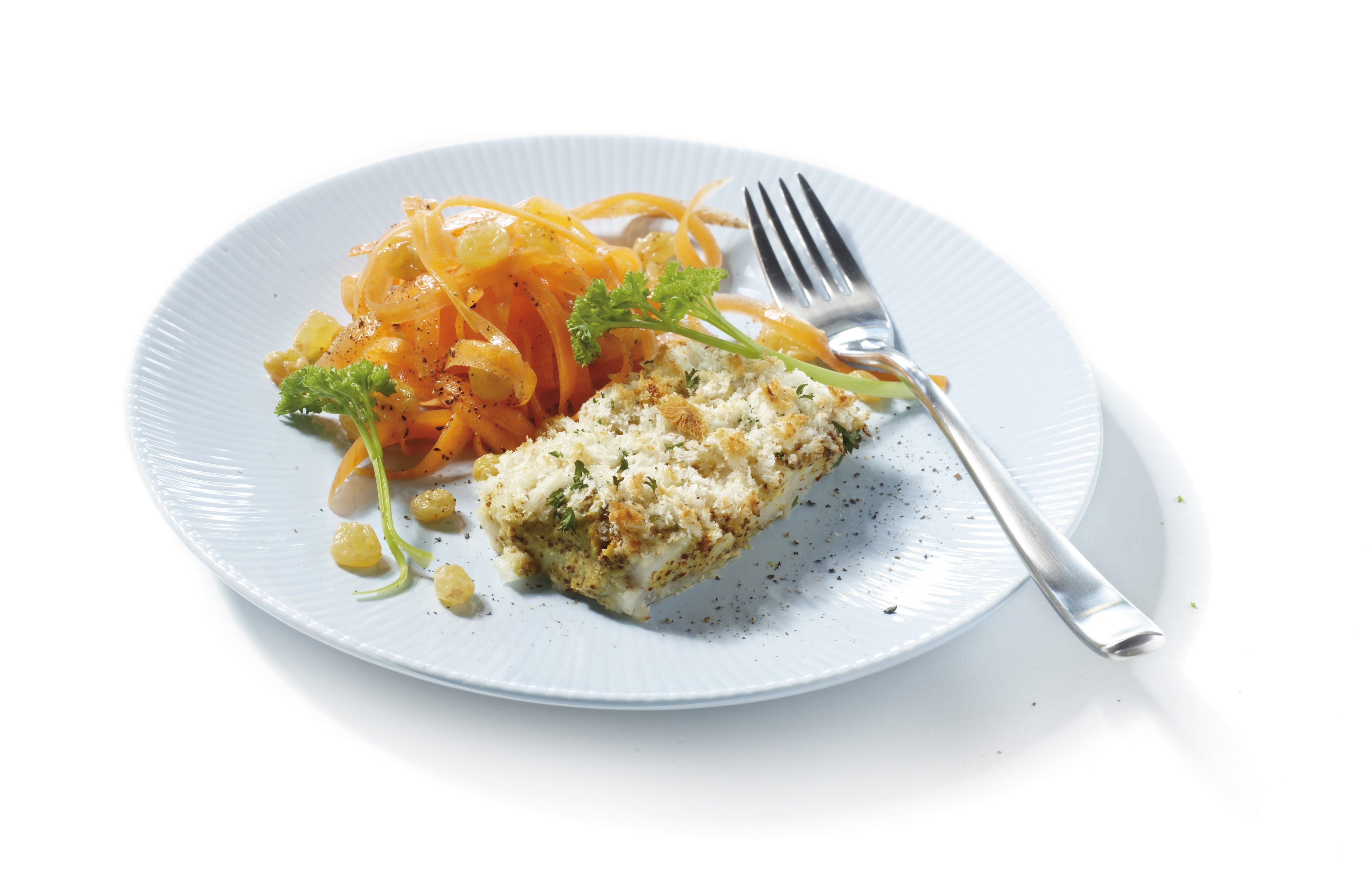 Krokante koolvis met wortelsalade