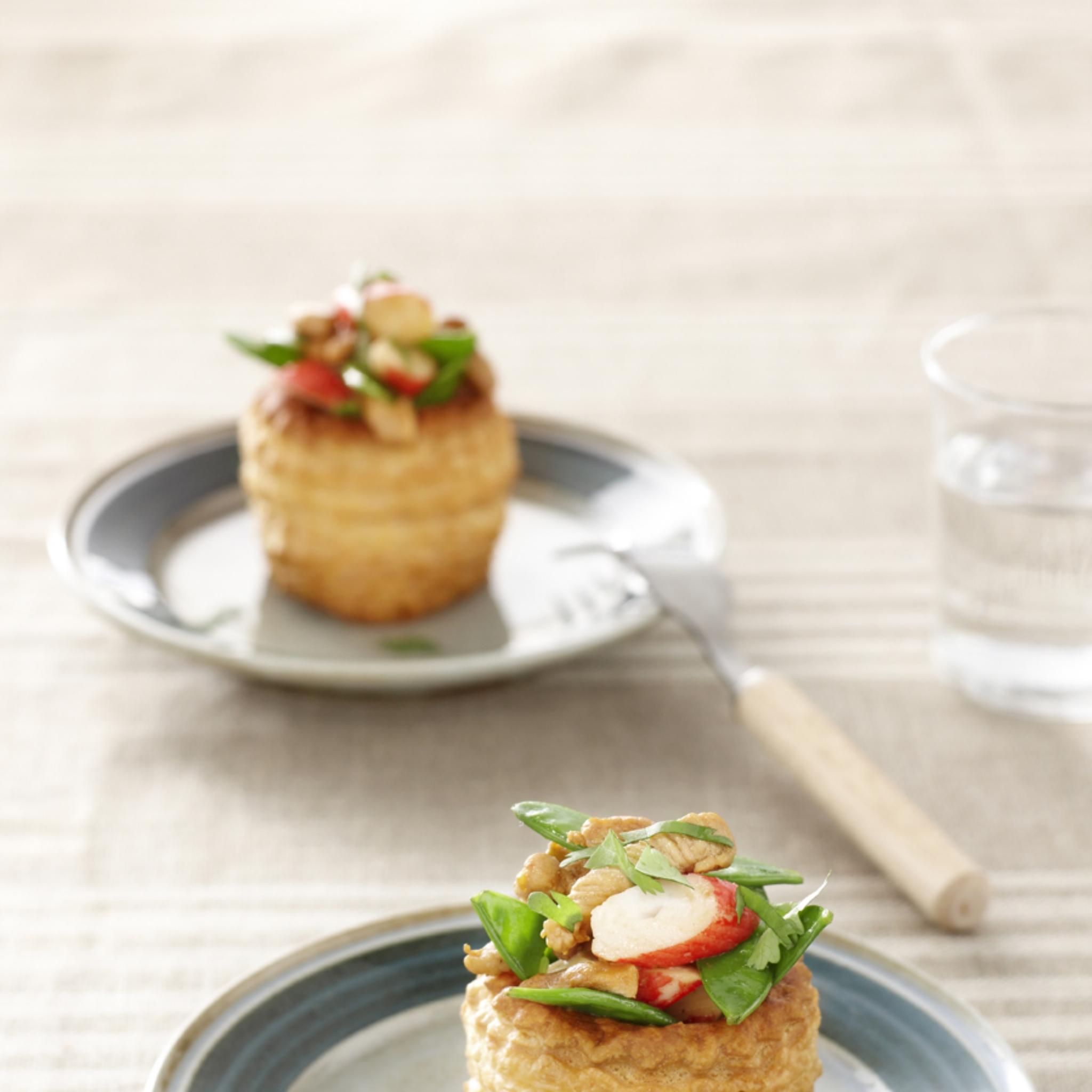 Pasteitje met kip, krab en koriander