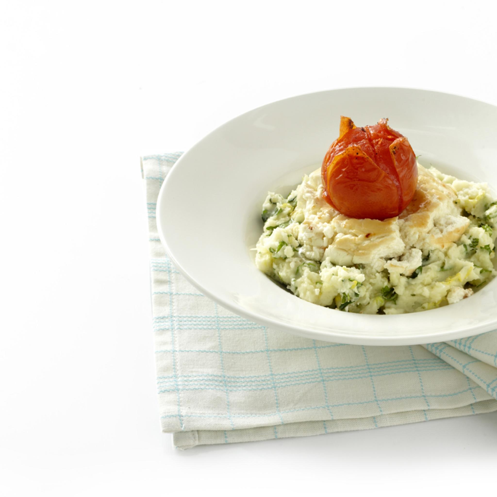 Raapsteeltjesstamppot met geitenkaas