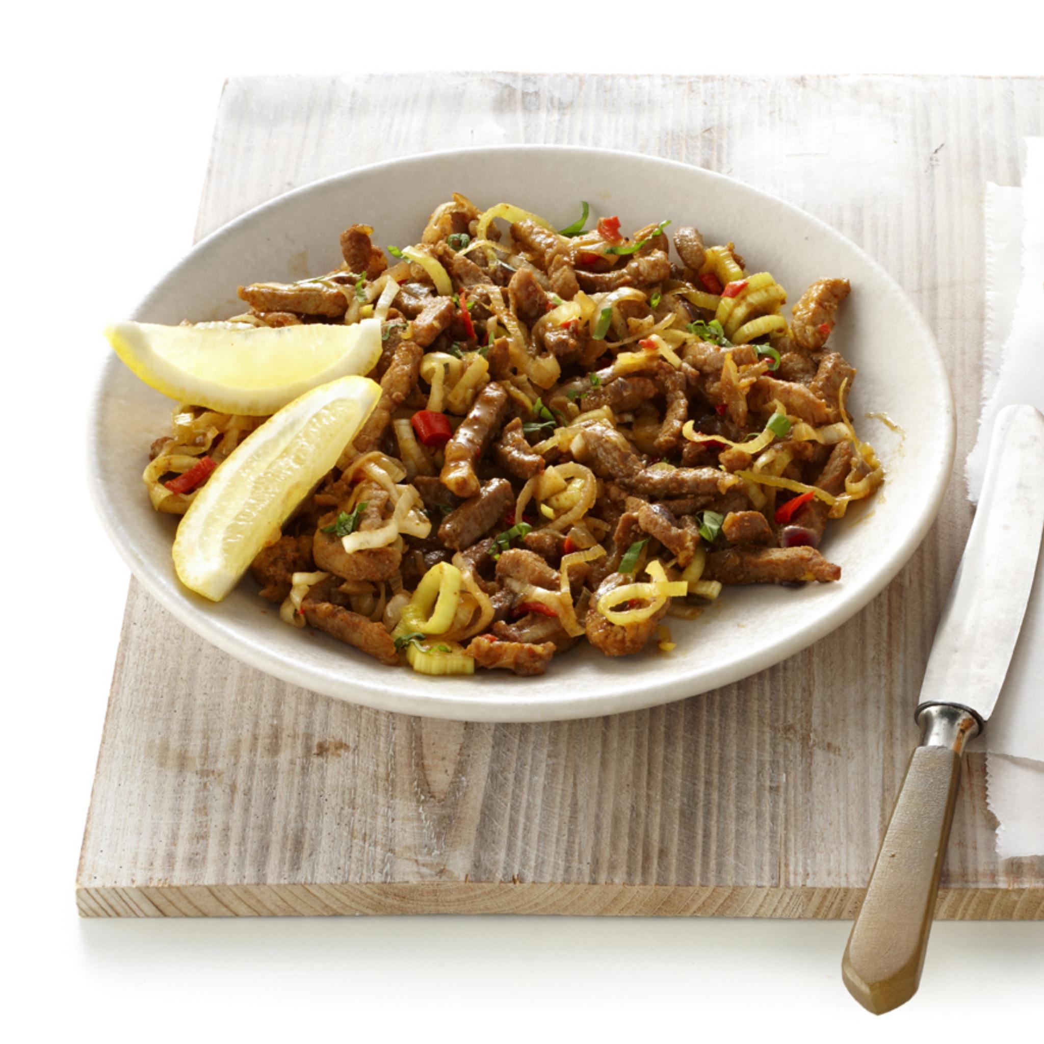 Shoarma met prei en peper