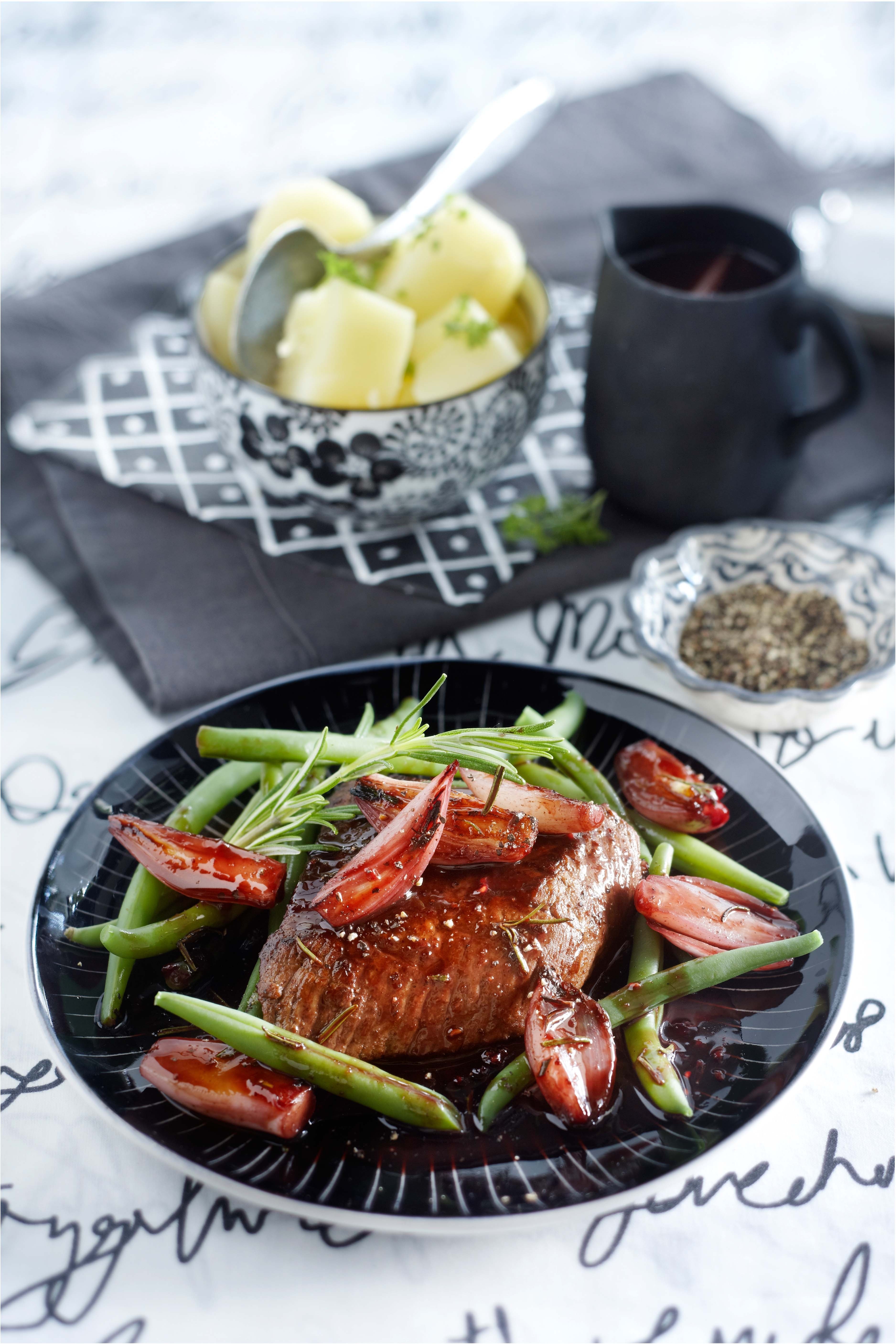 Biefstuk met sjalotten-portsaus