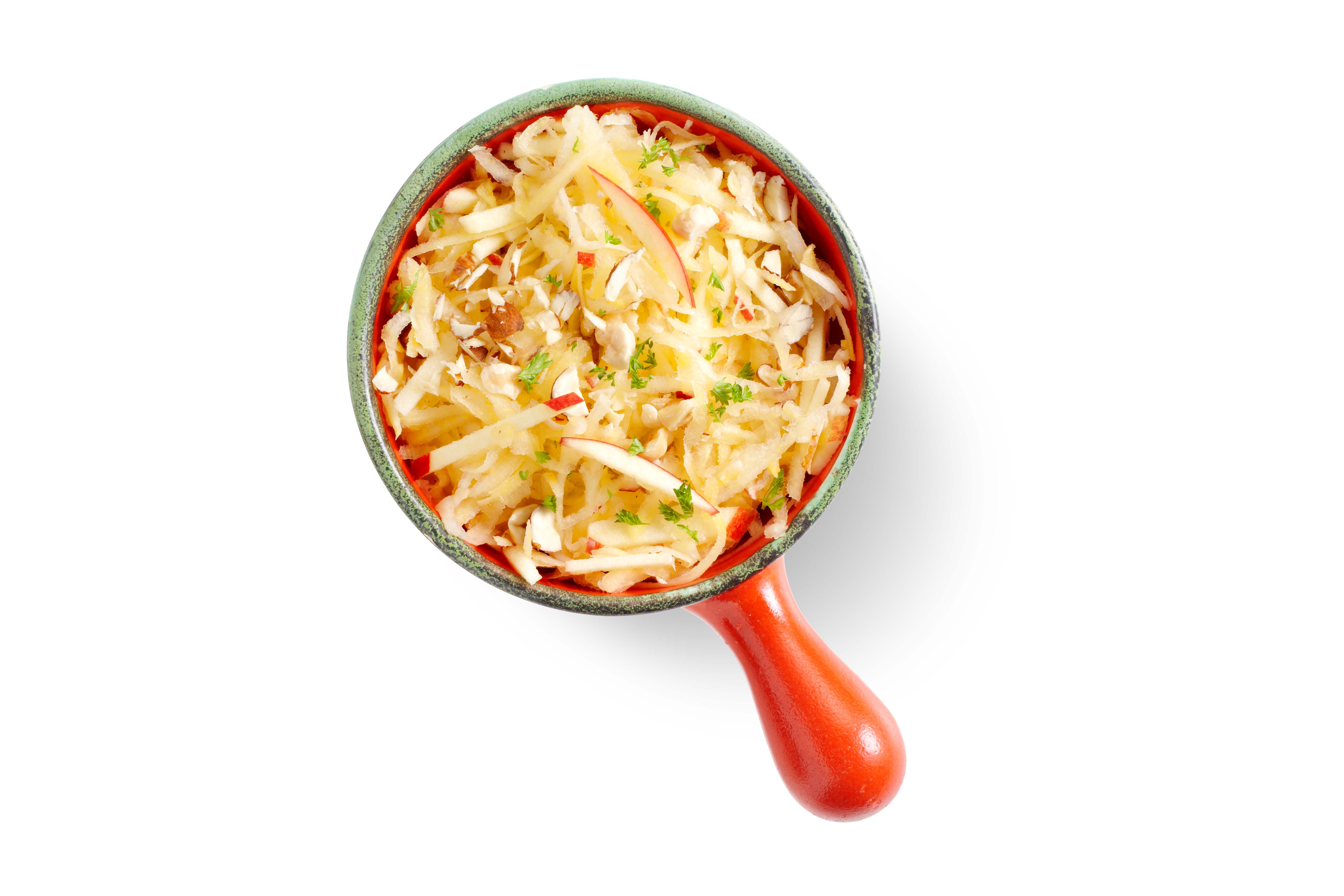 Gestoomde en geraspte koolraap