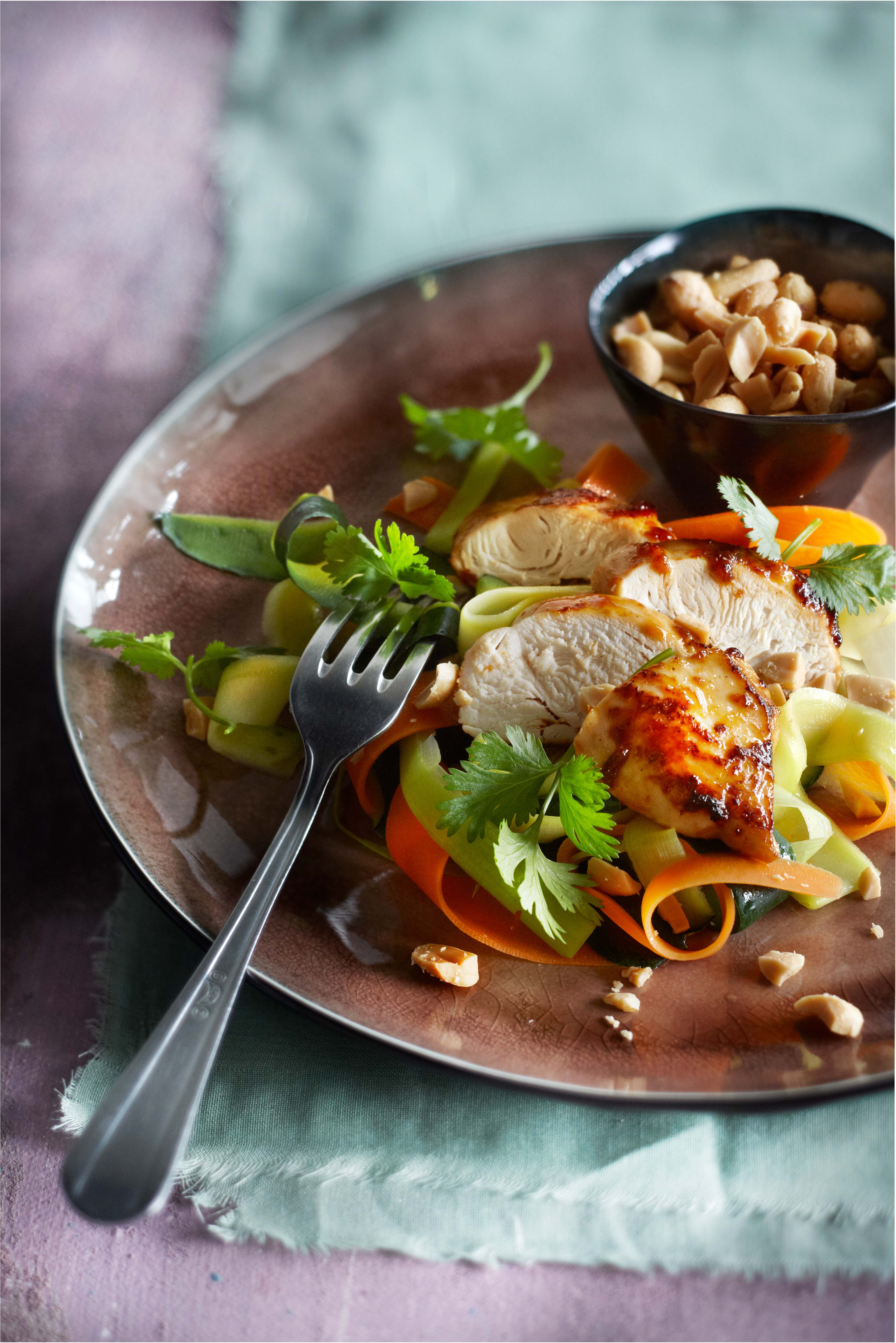 Geroerbakte kip met groentenmie