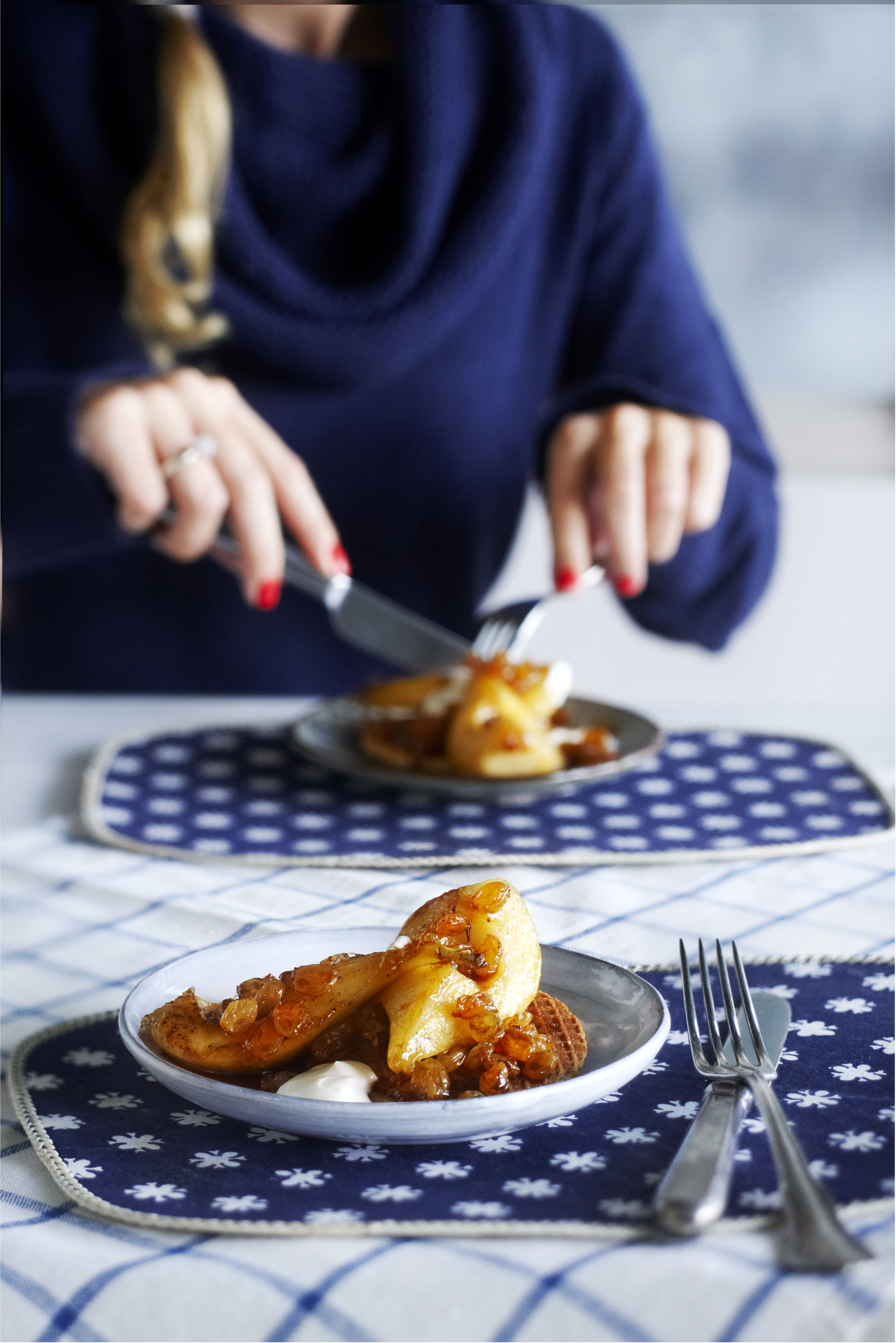 Stroopwafel met gebakken peren