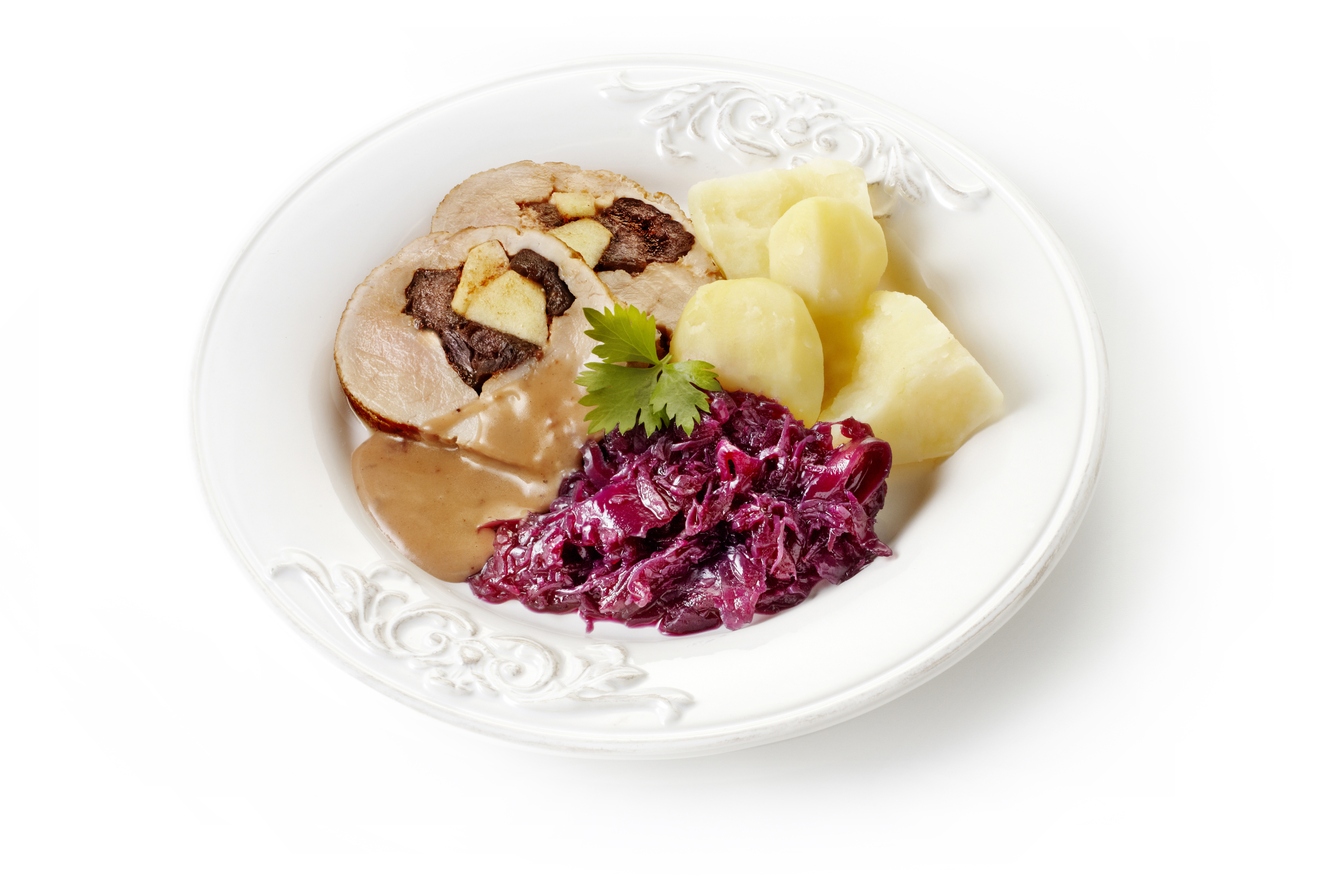 Varkensfilet met appel en pruimen