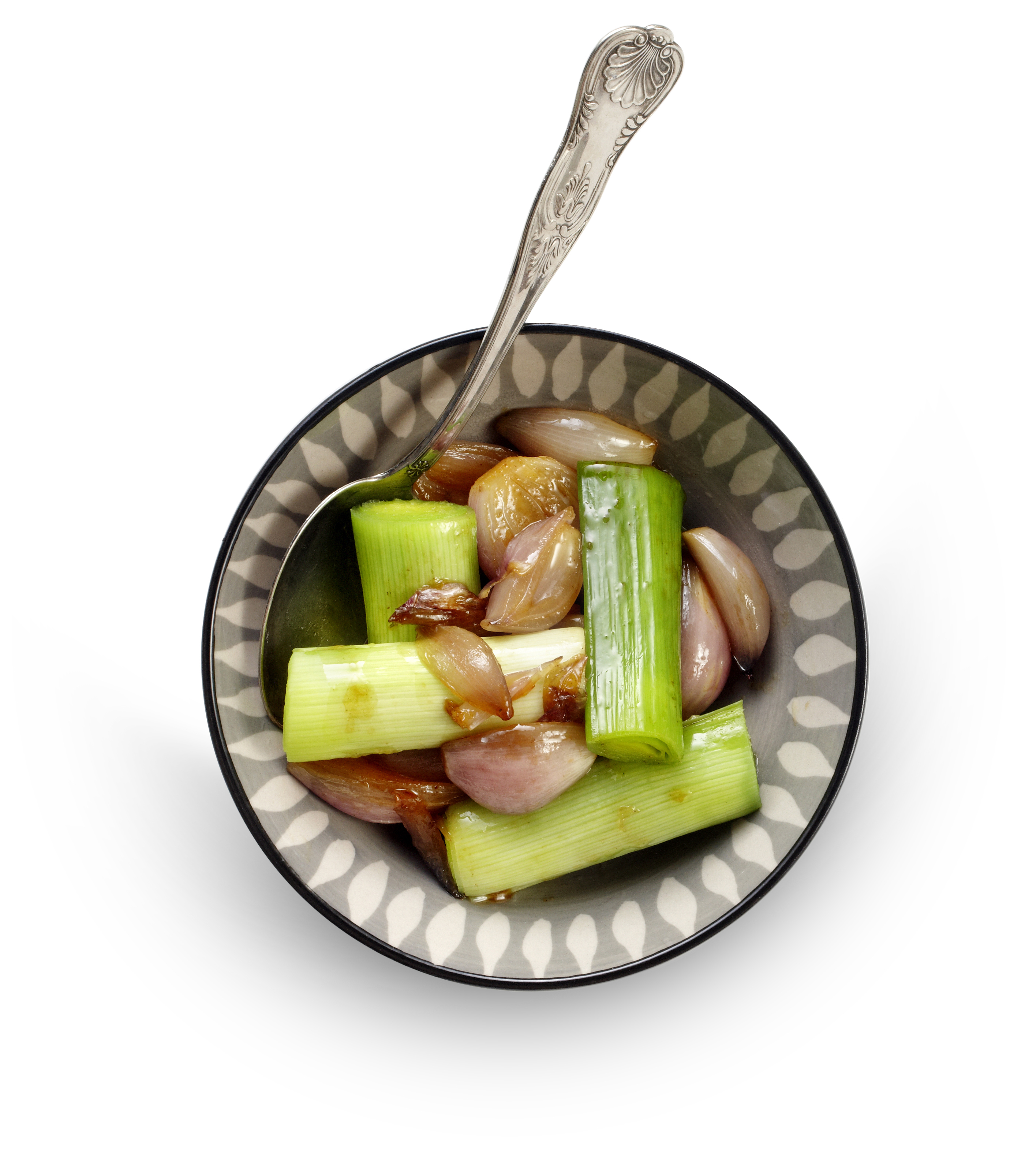 Zoete sjalotjes met prei