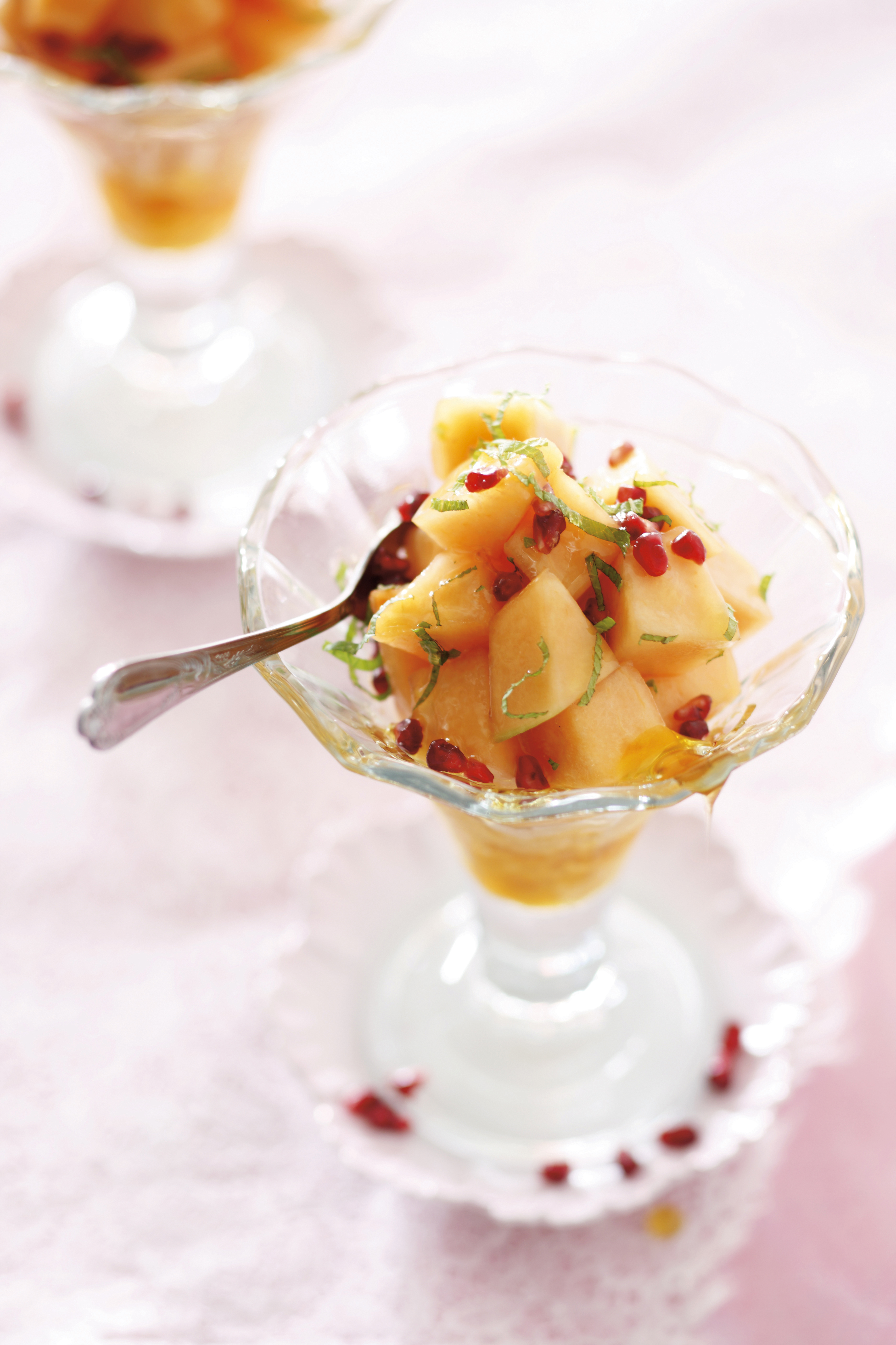 Honingmeloensalade met munt