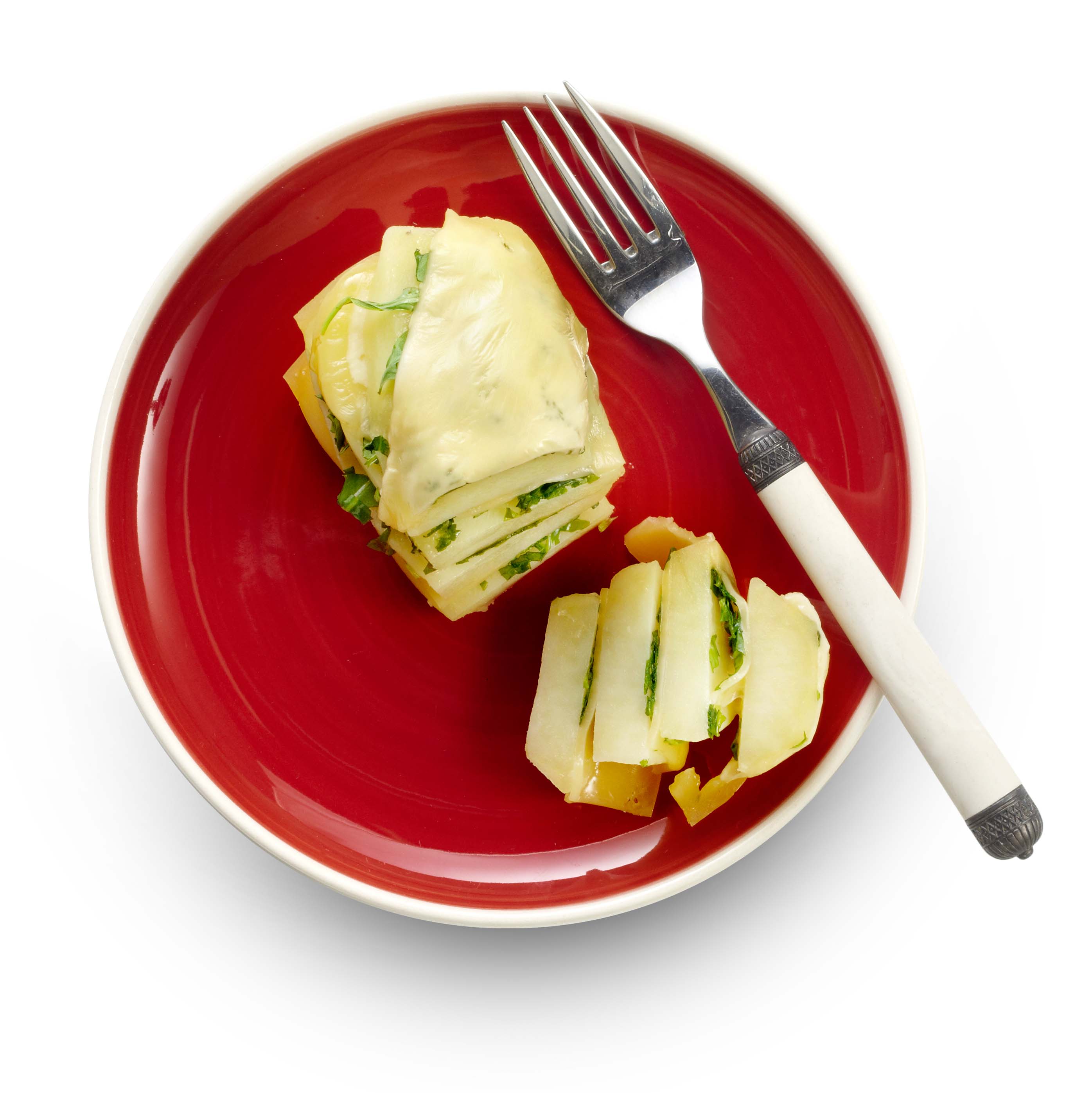 Aardappeltorentje met boerenkaas en bleekselderij