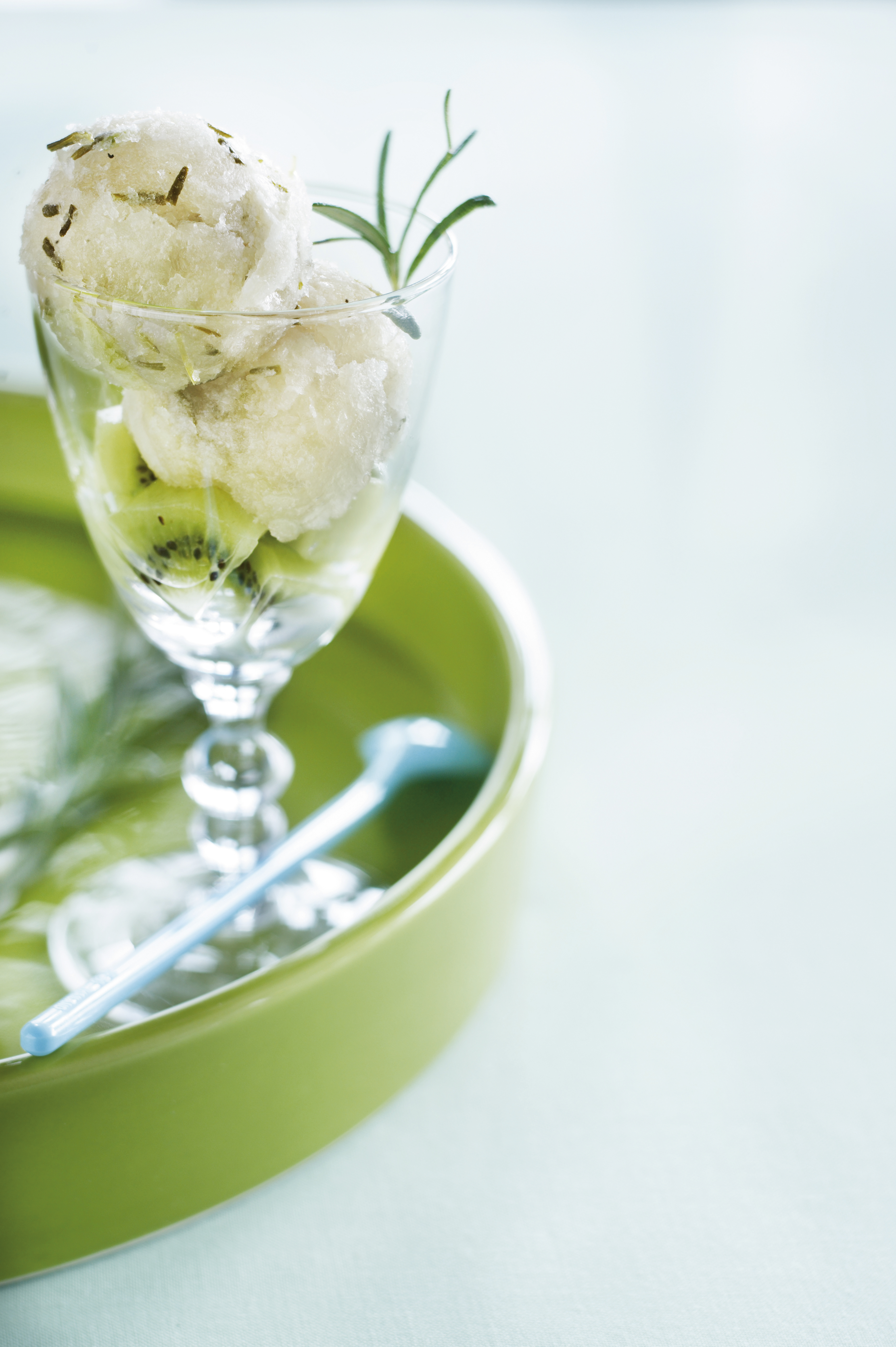 Rozemarijnsorbet met kiwi
