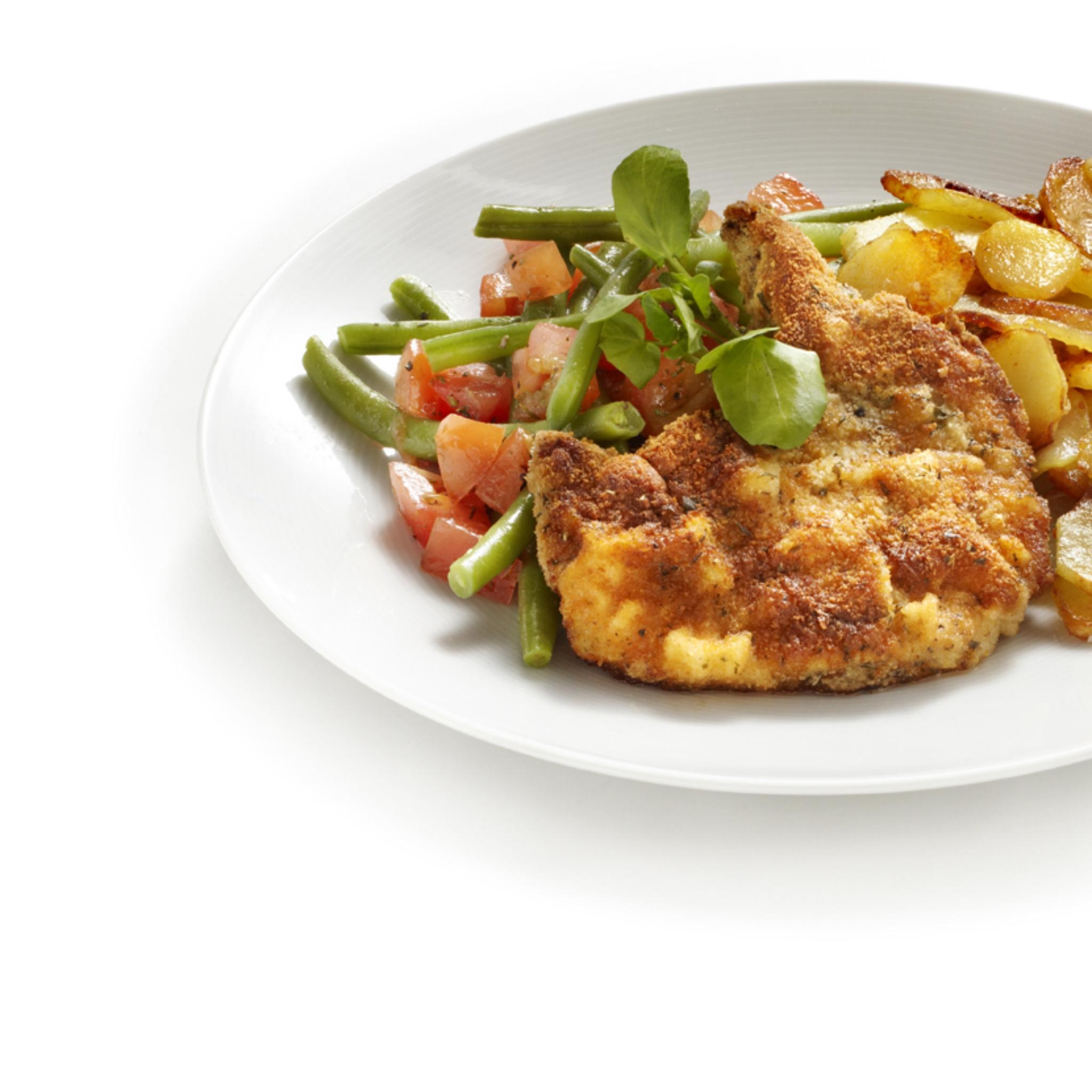 Ribkarbonade met zomergroenten