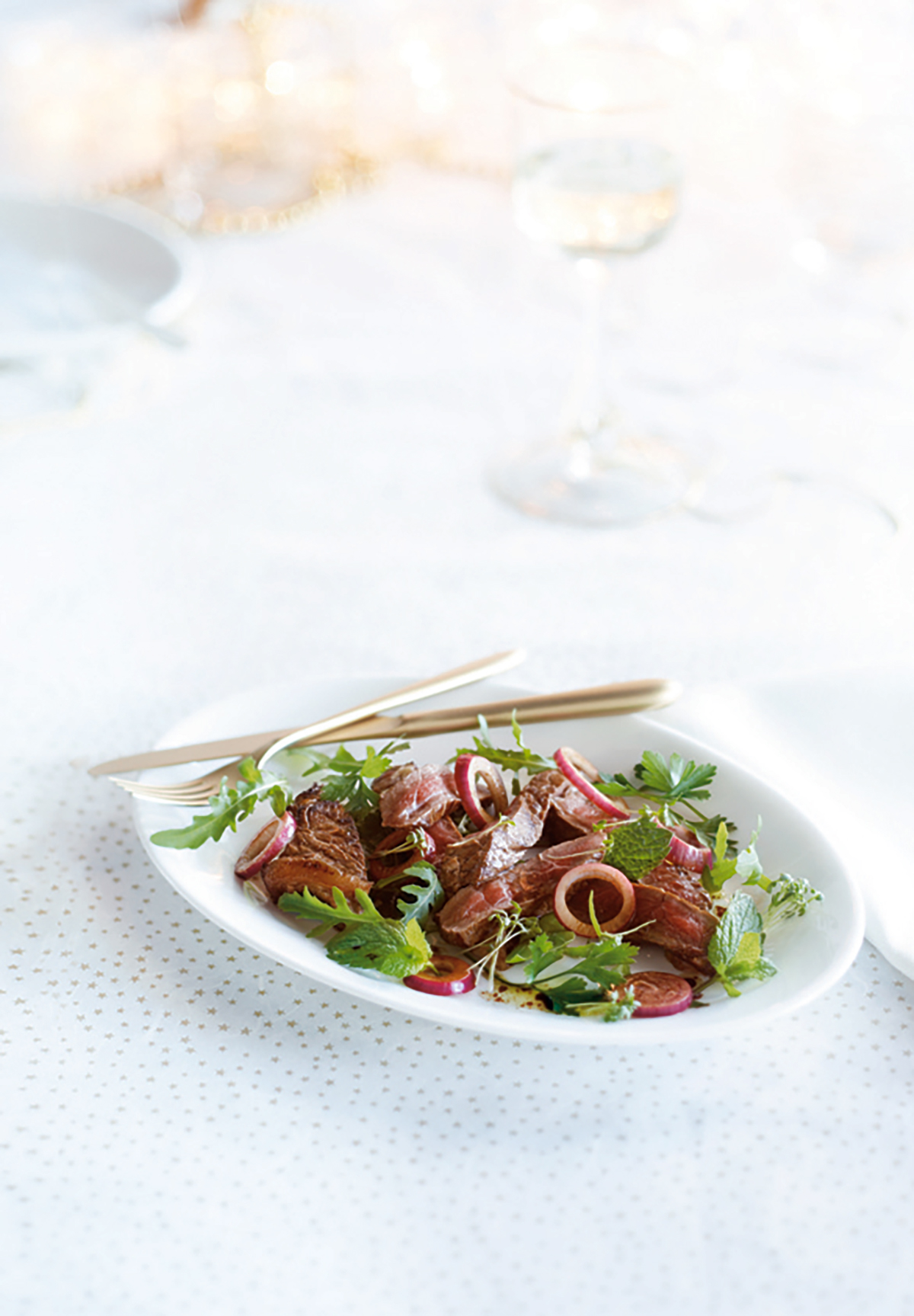 Geroosterde entrecote met kruidensalade