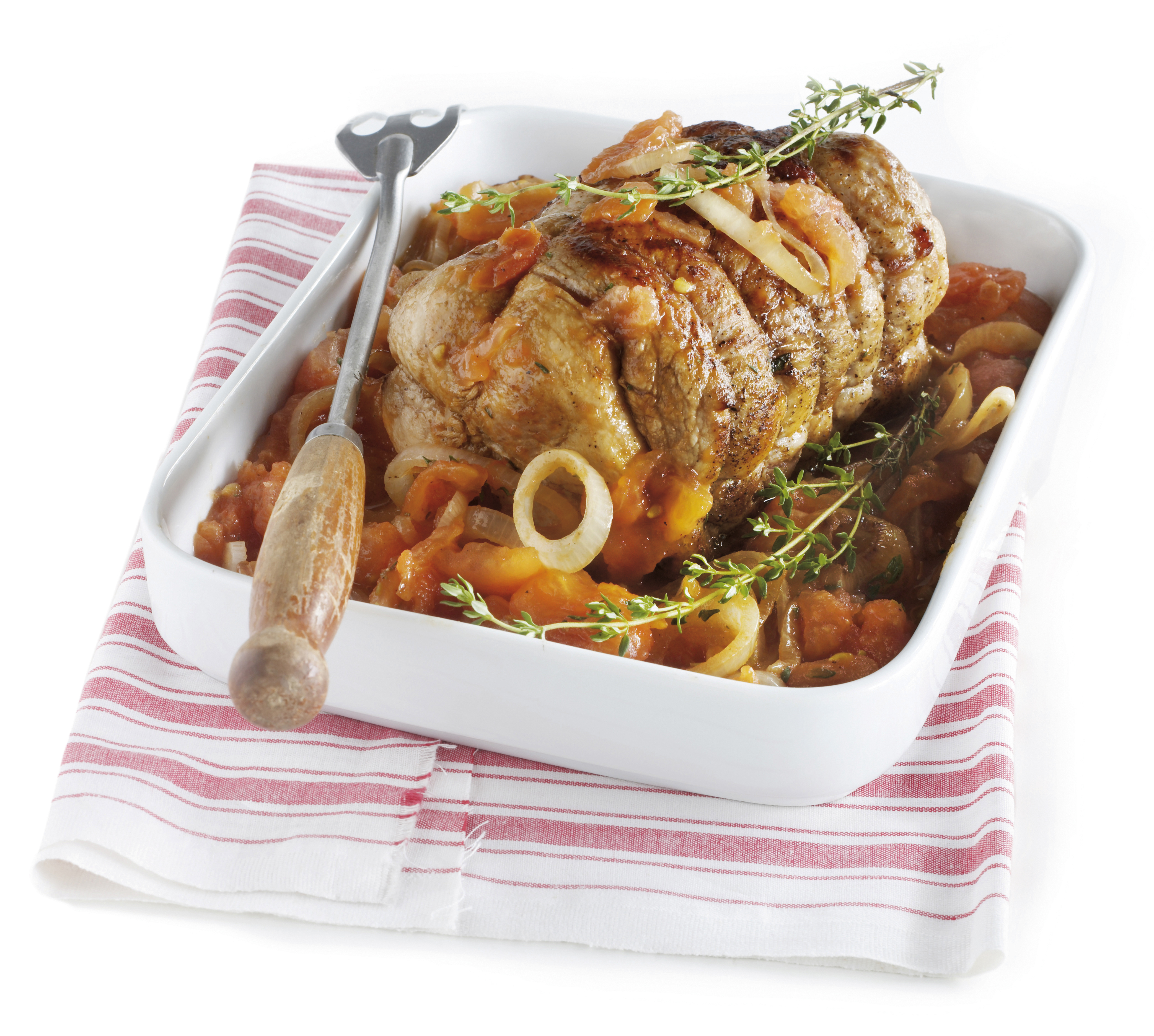 Rollade met kruidige tomatensaus