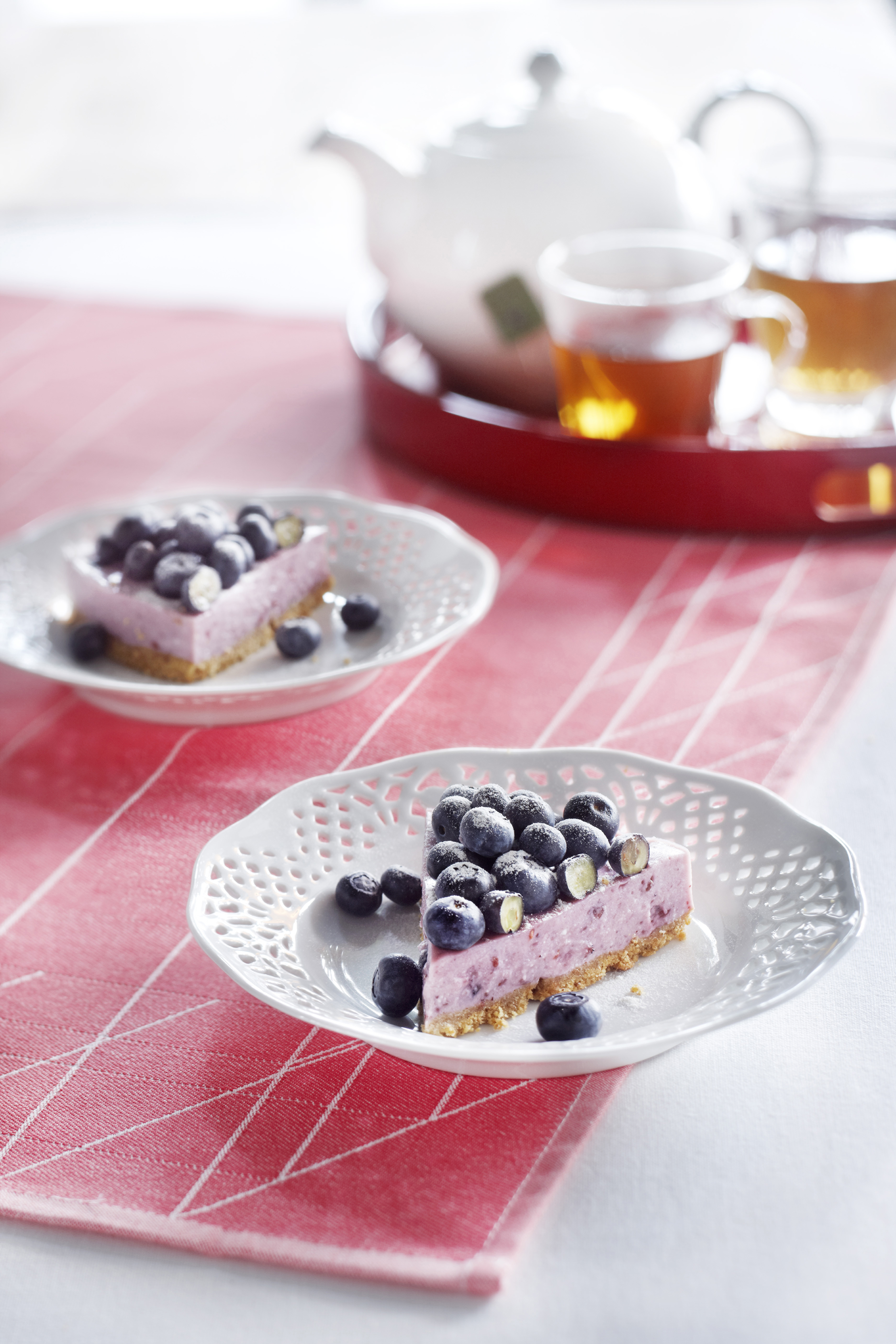 Ricotta-bosbessentaartje