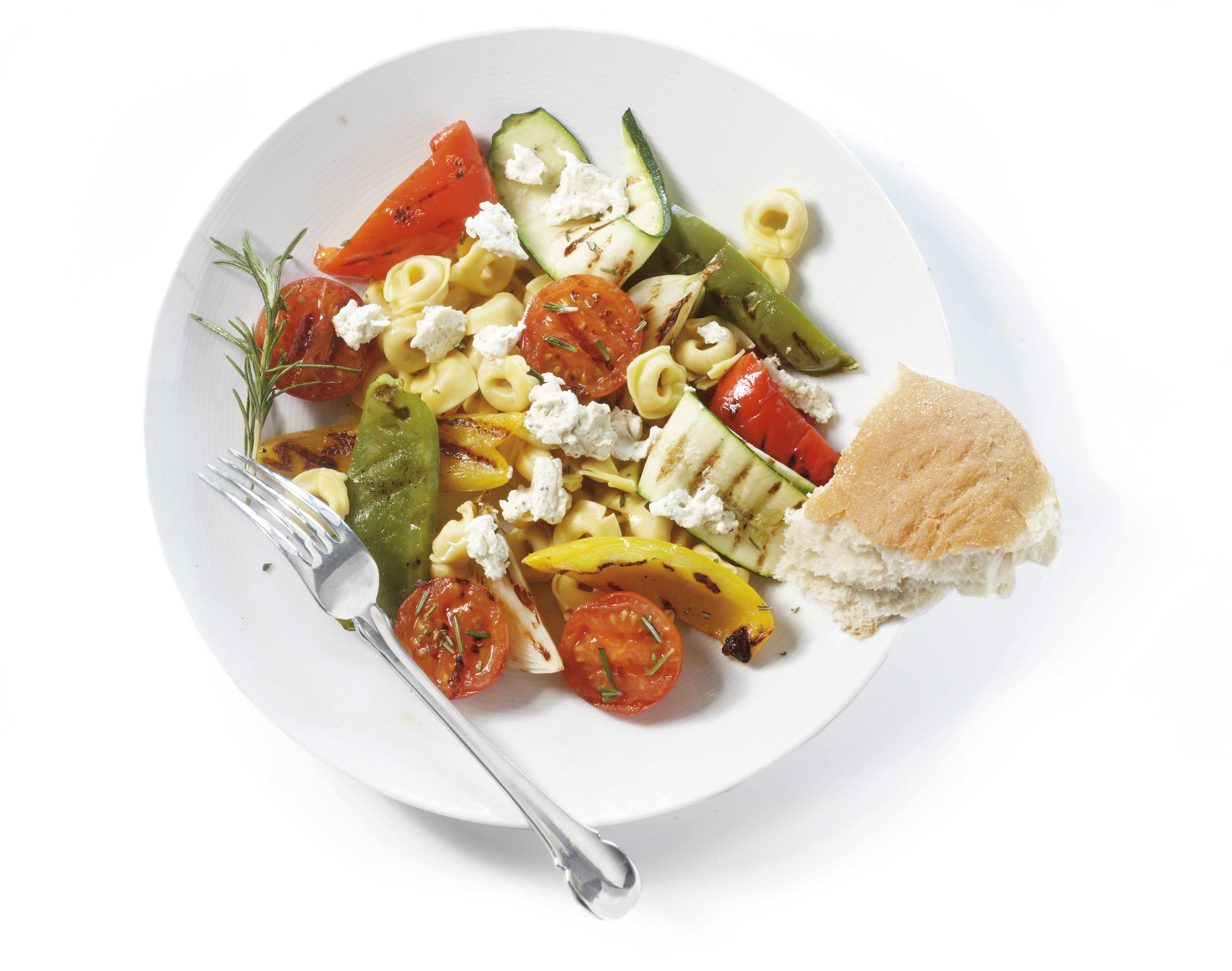 Tortellini met geroosterde groenten en roomkaas