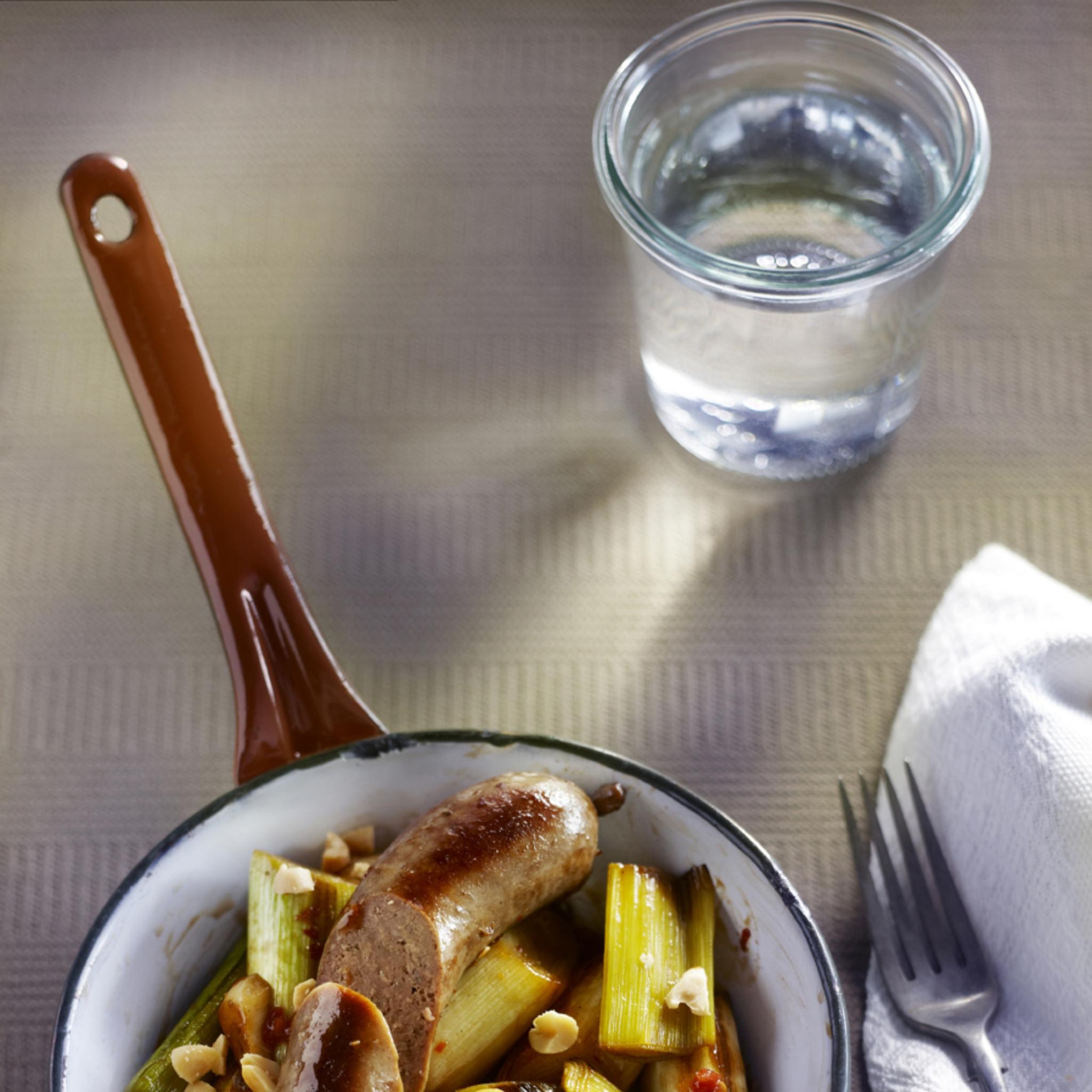 Pittige preischotel met runderworstjes