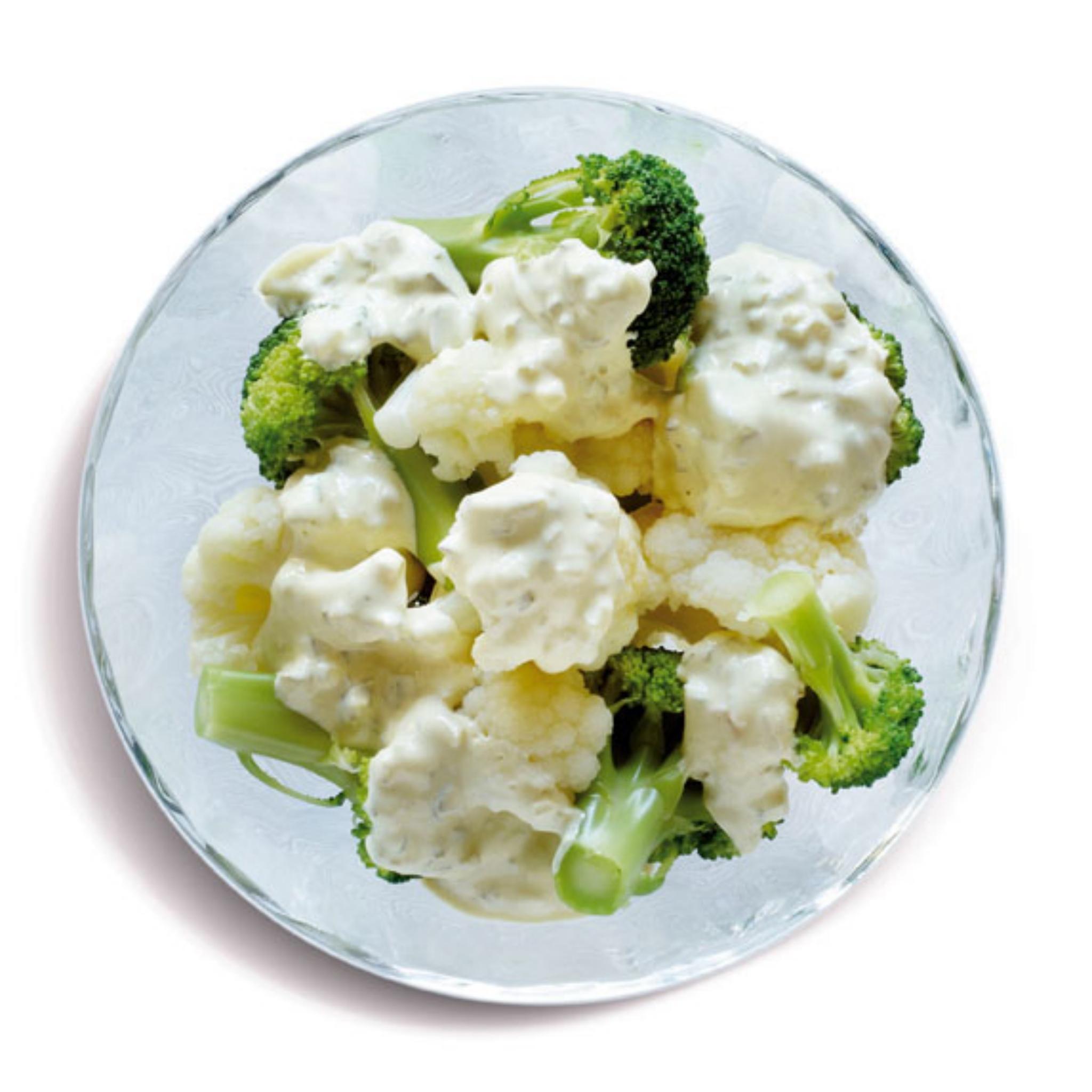 Koolroosjes in romige friszure dressing