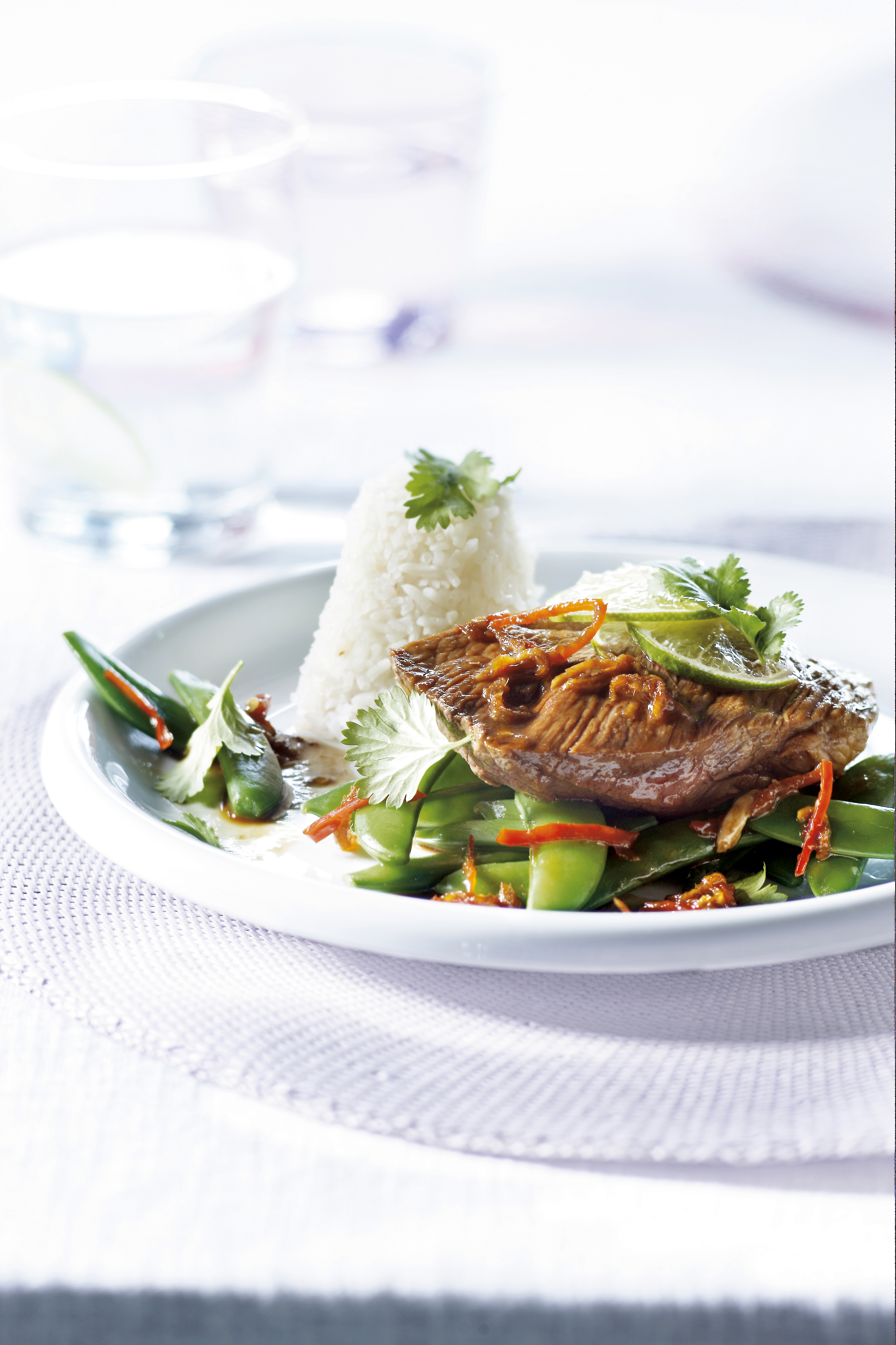 Varkensfilet met sugarsnaps