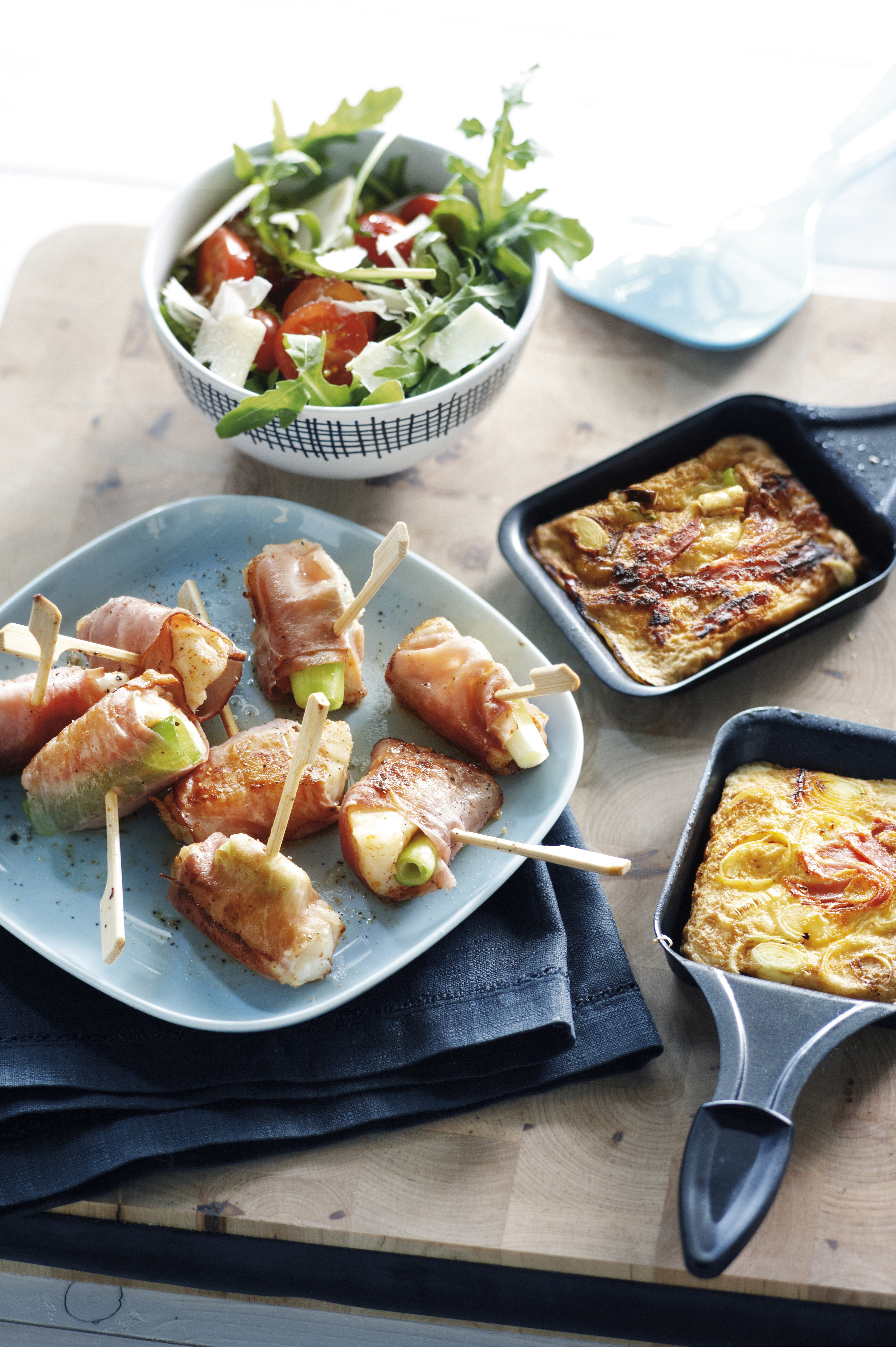 Visspiesje met rauwe ham en bosui