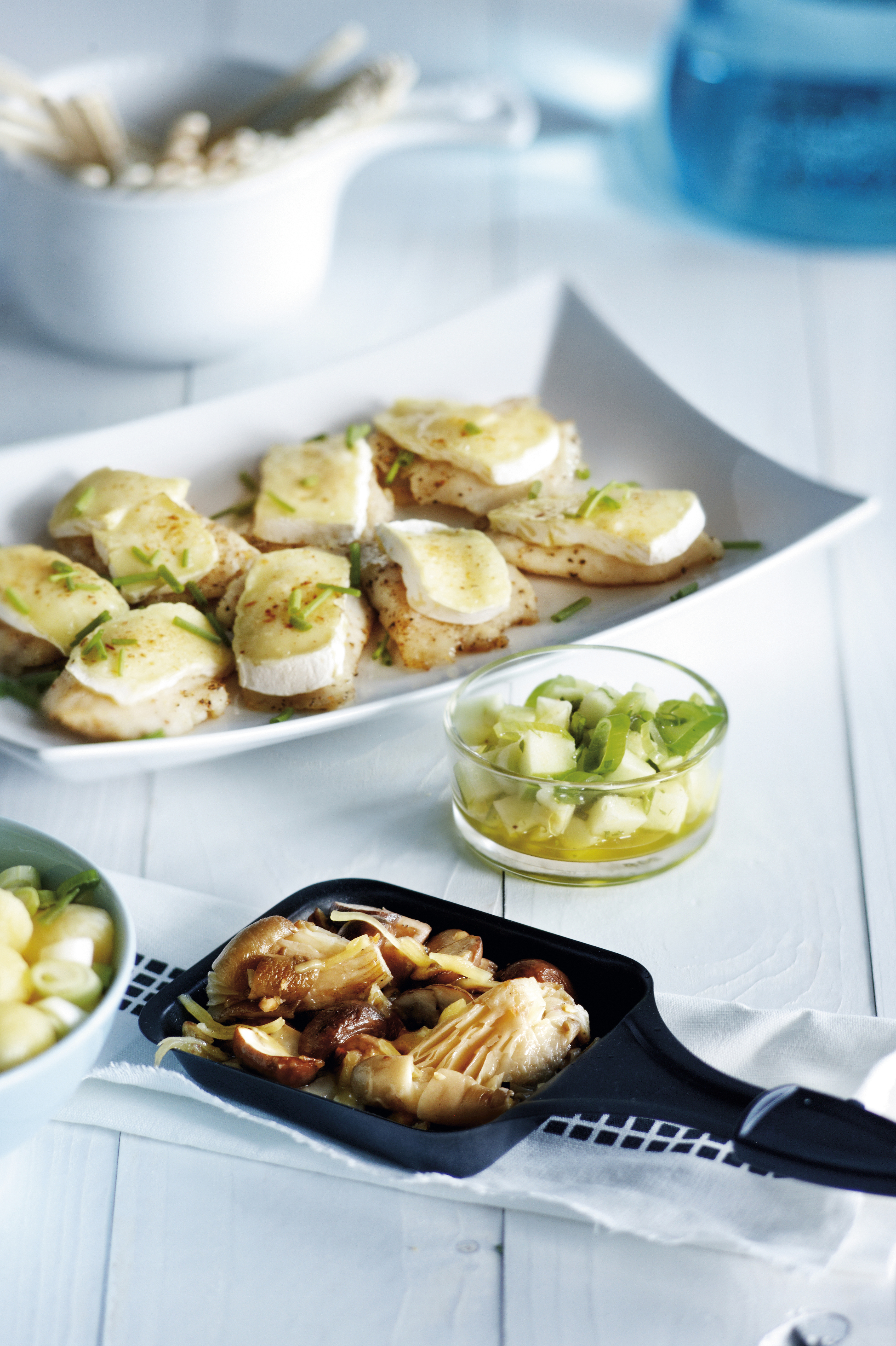 Panga met brie en bieslook