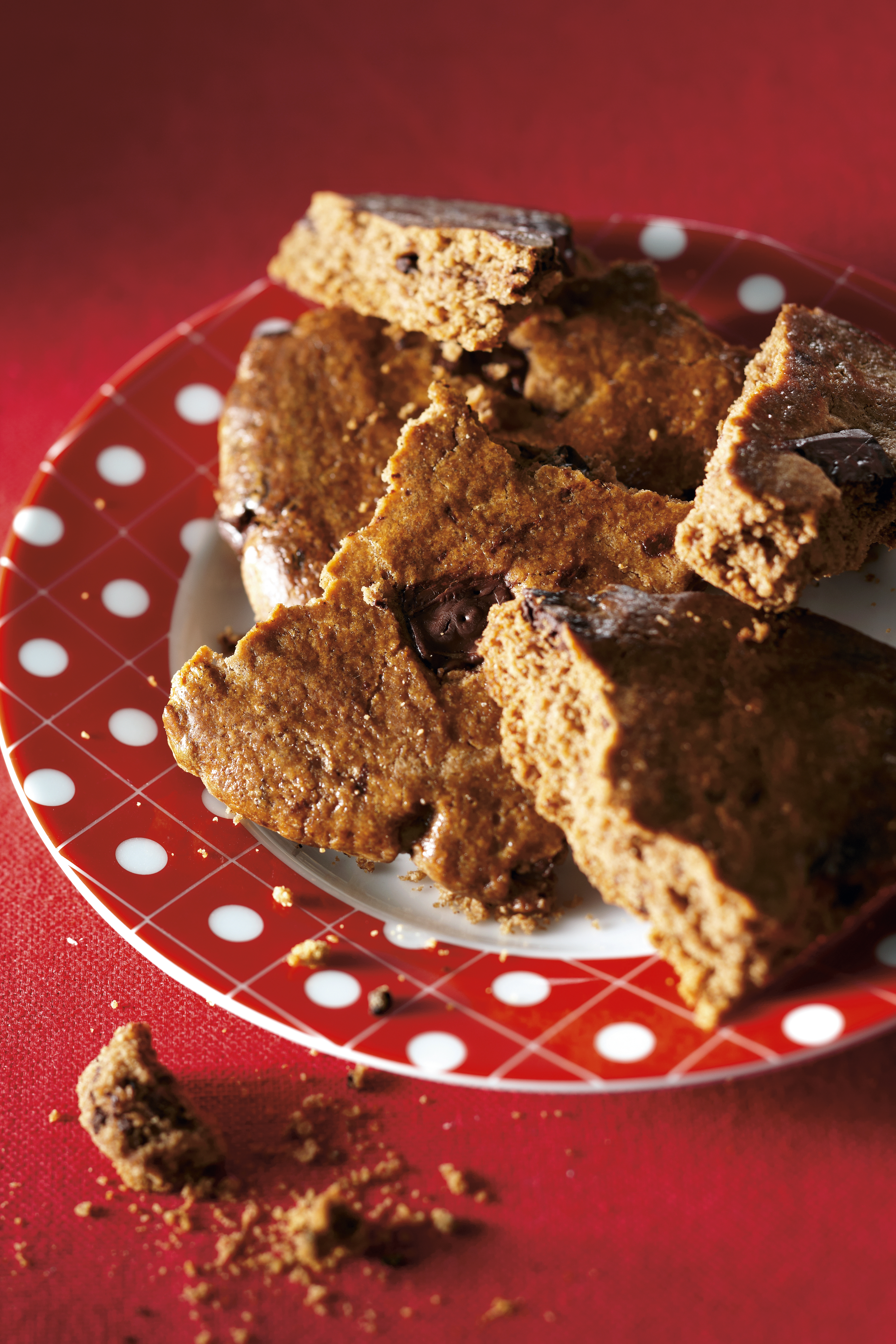 Speculaasbrokken met chocoladestukjes