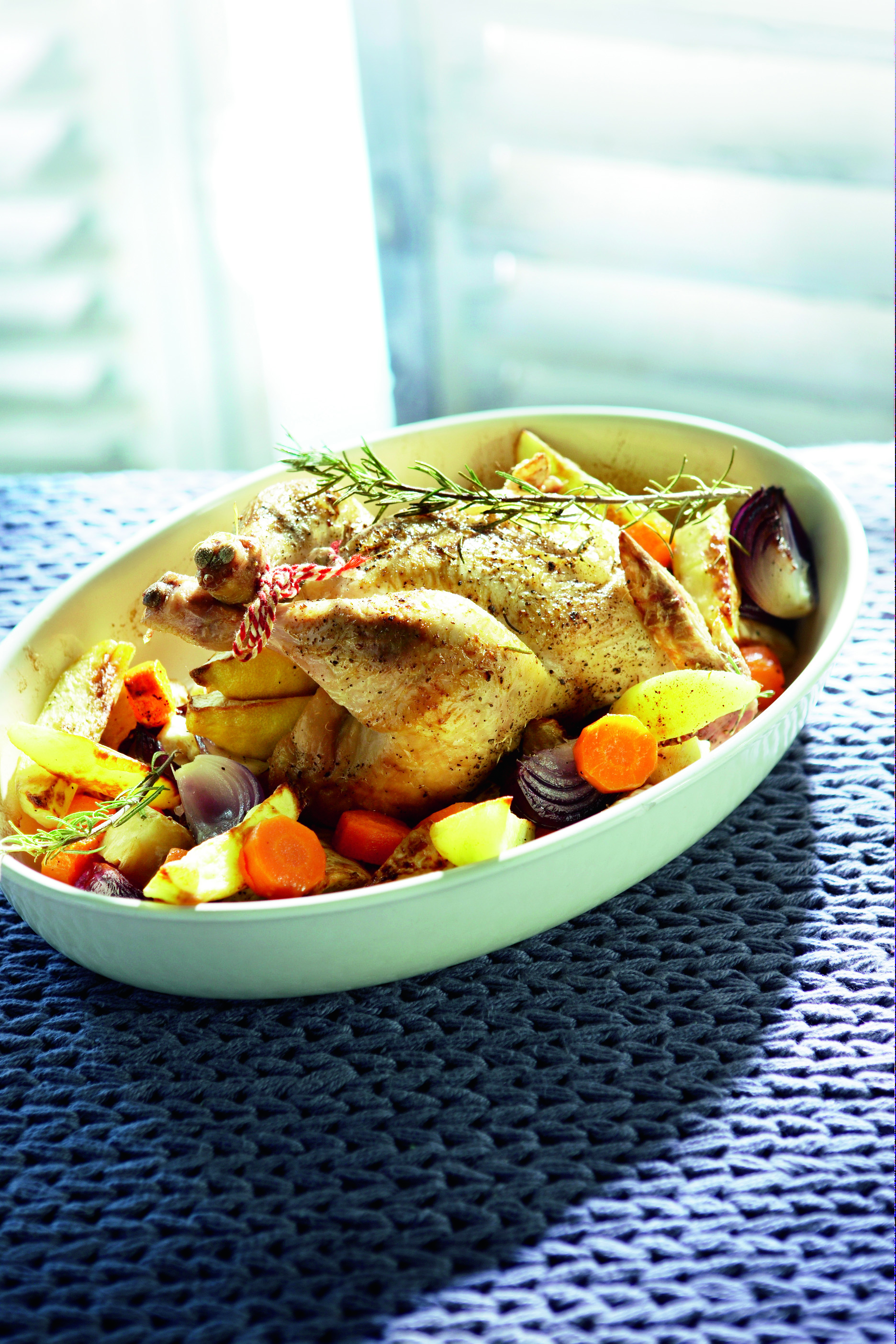 Kip met geroosterde wintergroenten