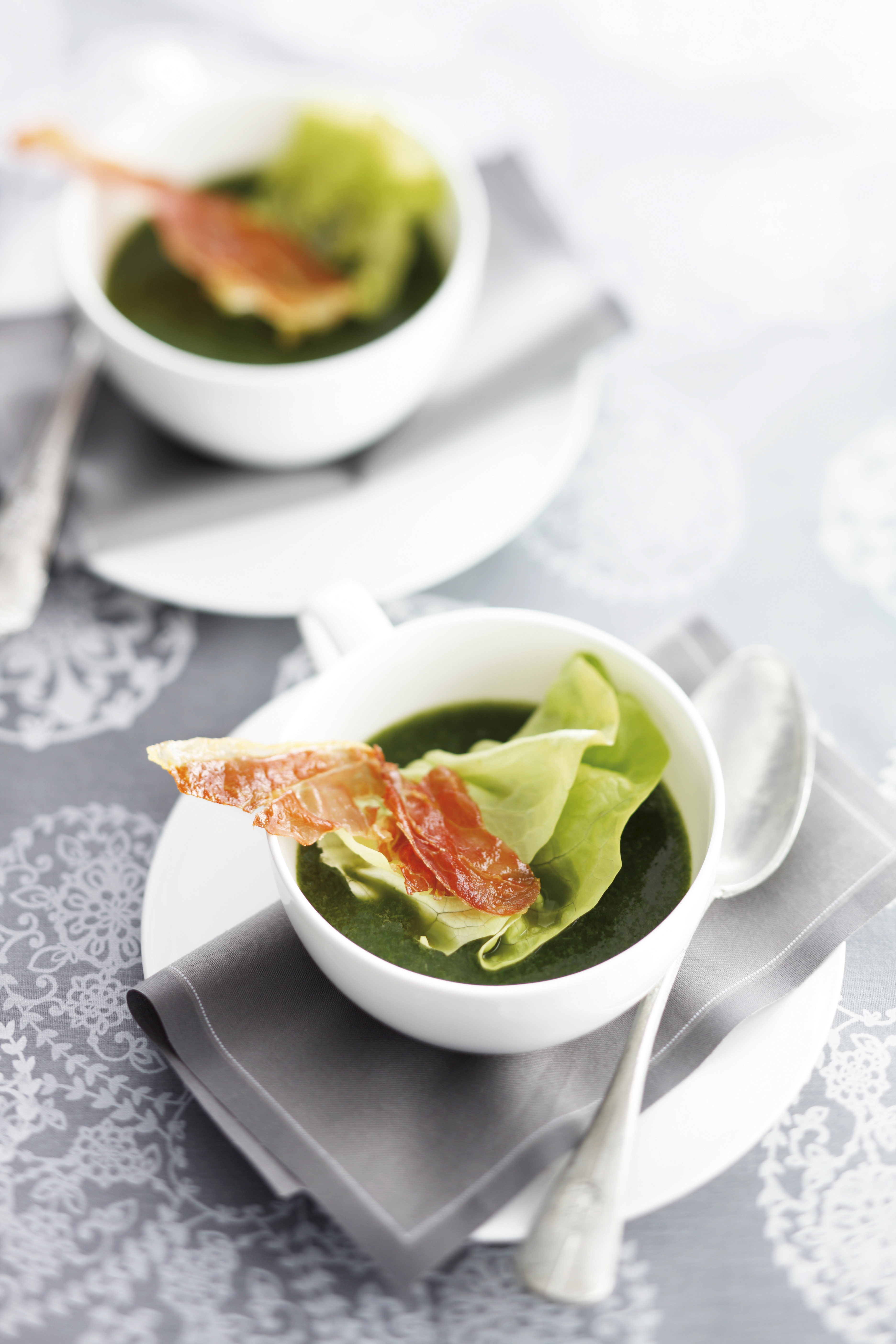 Kropsla-soep met krokante parmaham