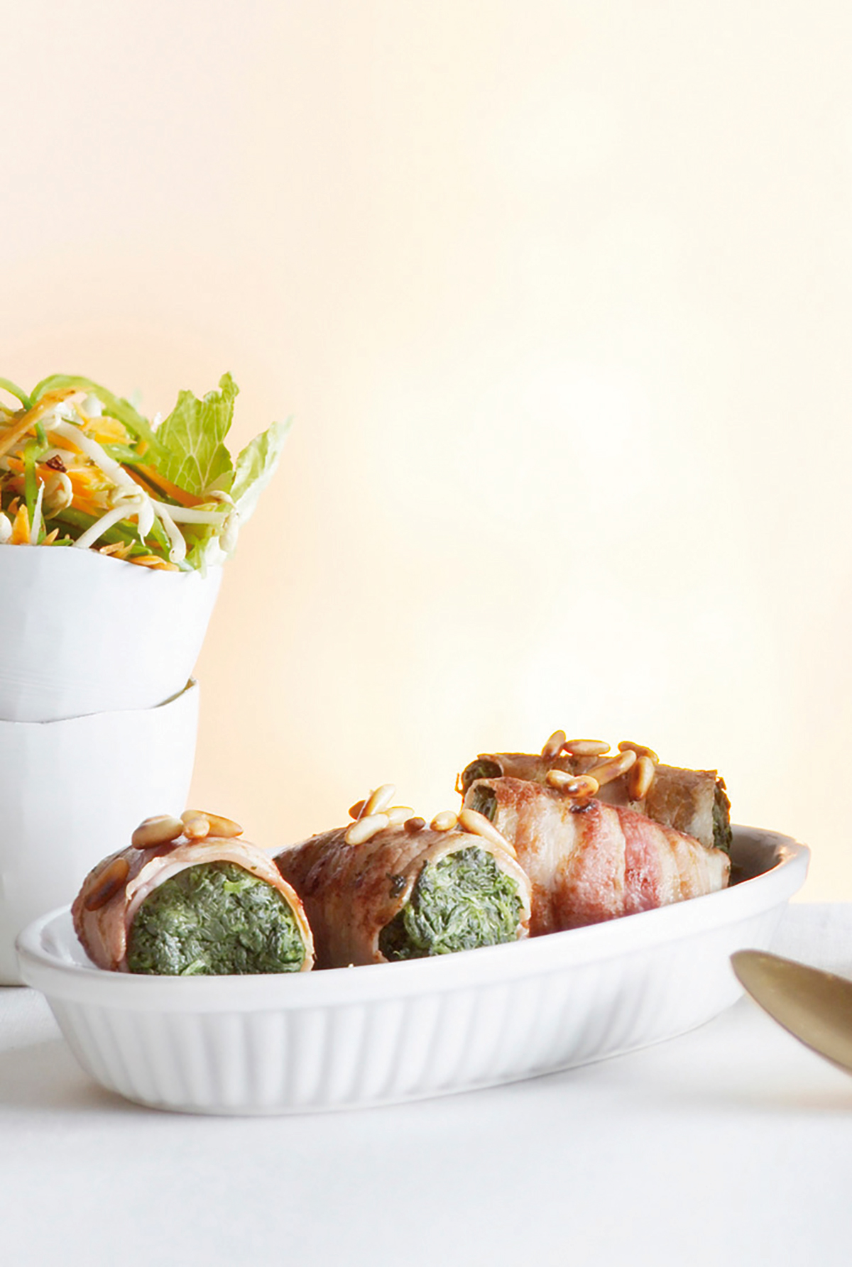 Spinaziepakketjes met pijnboompitten