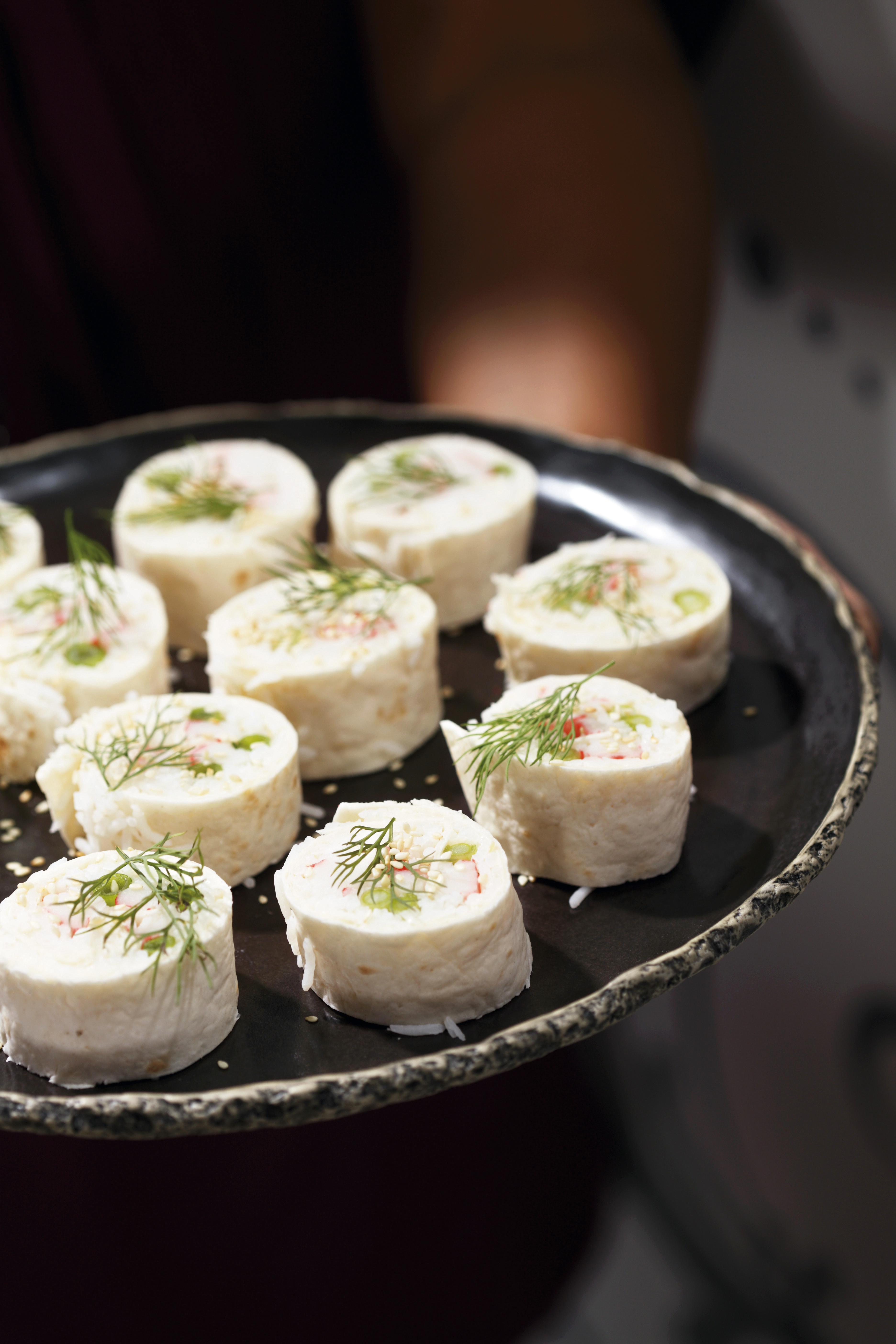 Rijstrolletjes met krabstick