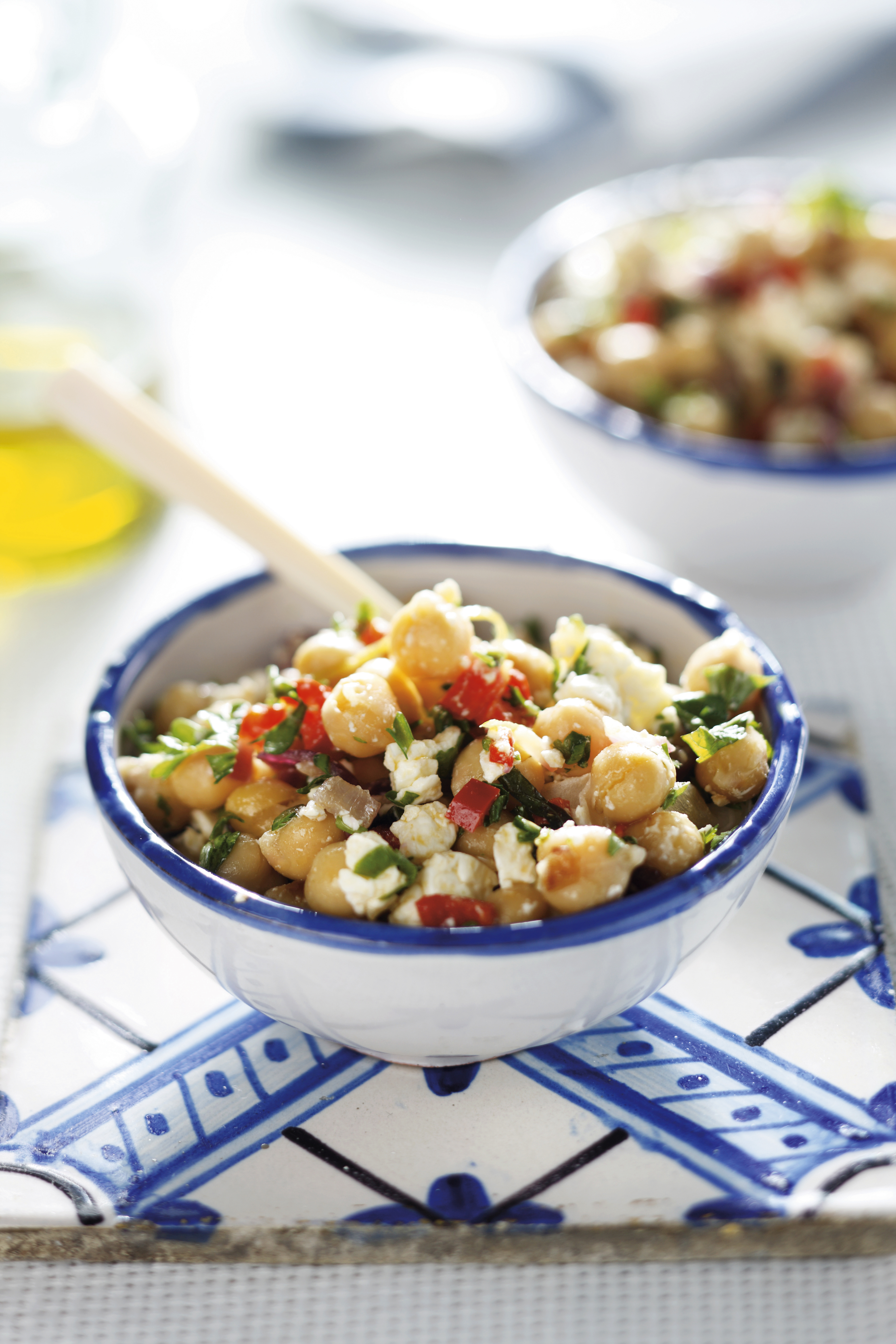 Pikante kikkererwtensalade met feta