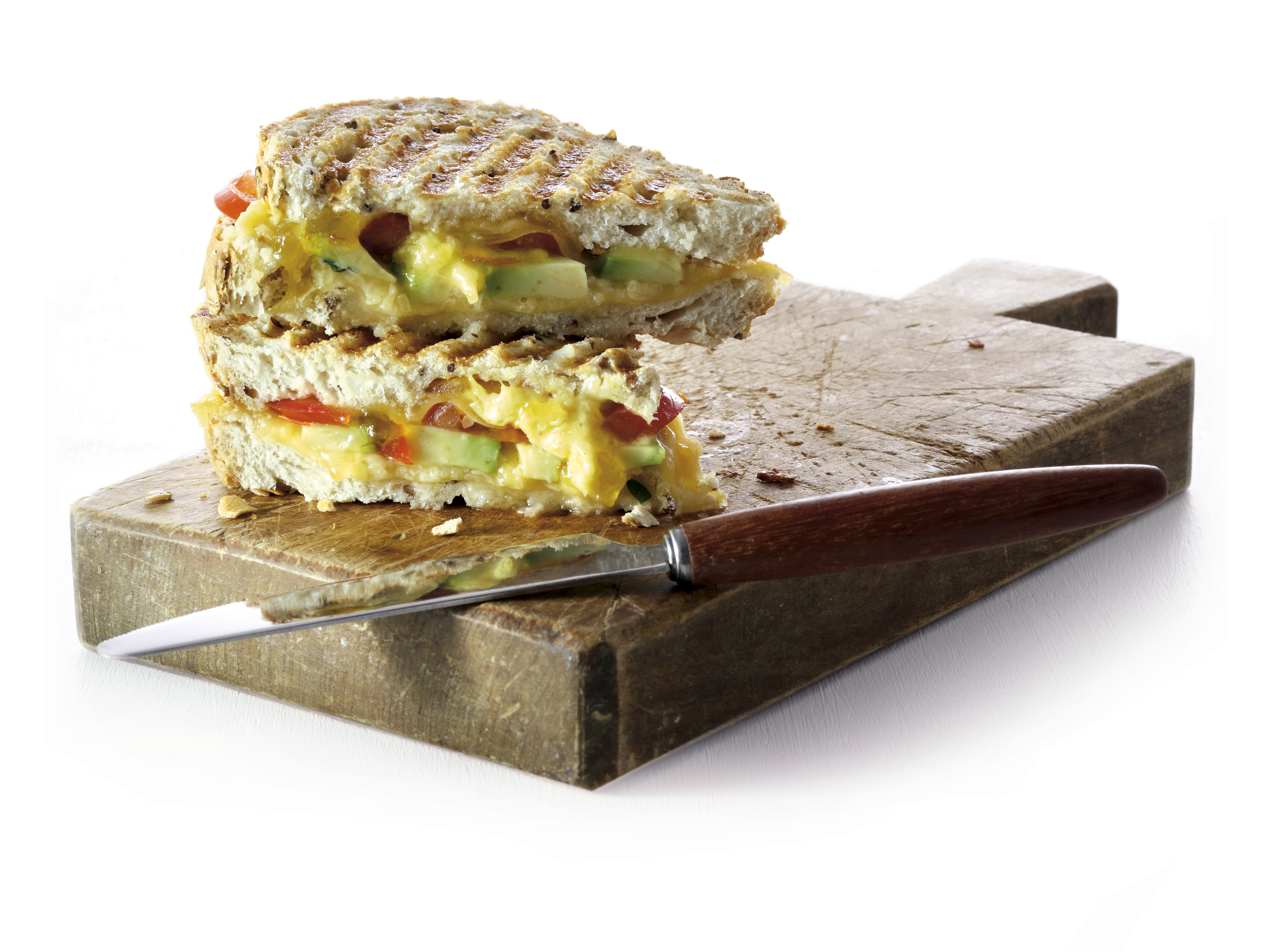 Tosti met avocado, mangochutney en oude kaas