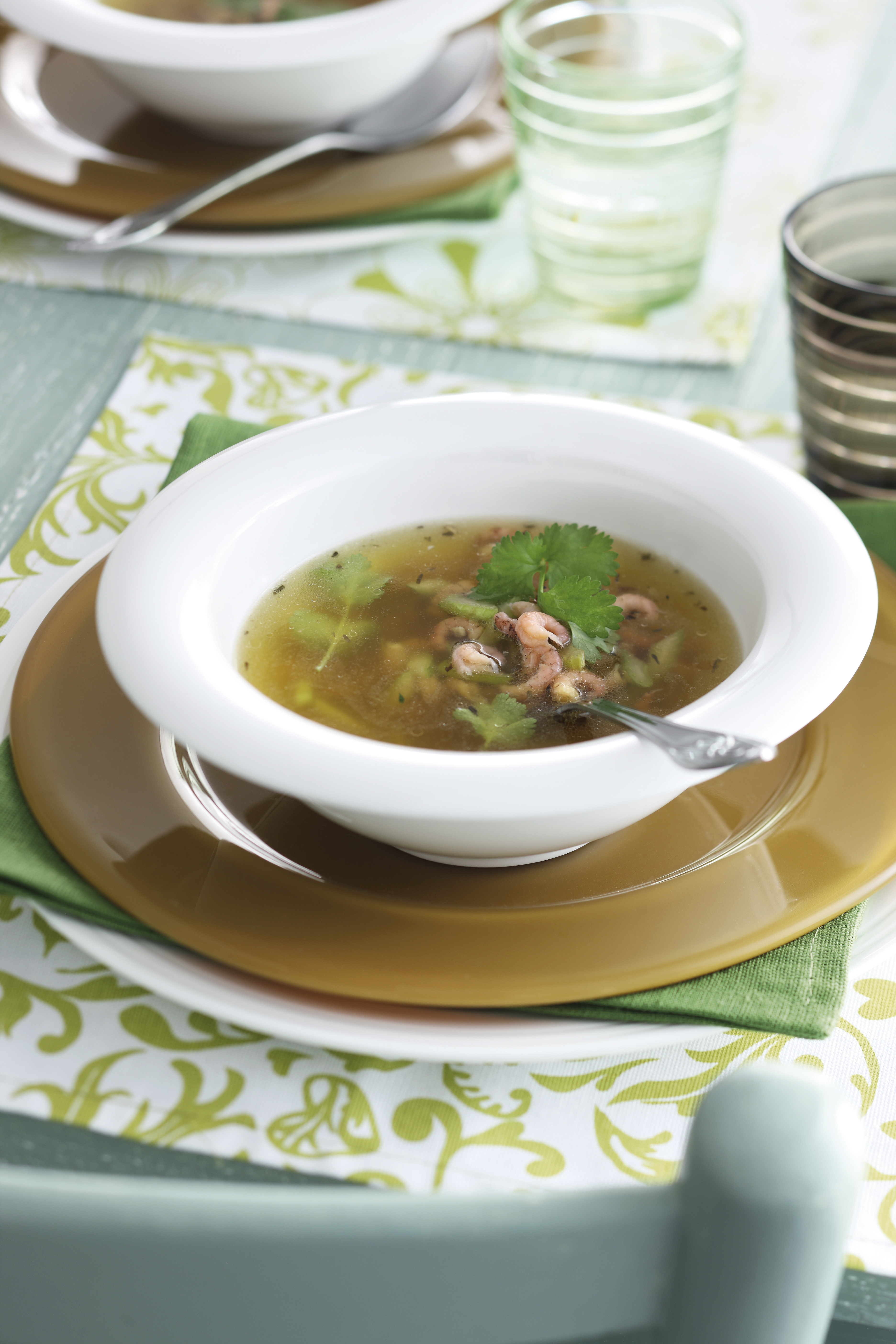 Visbouillon met Hollandse garnalen