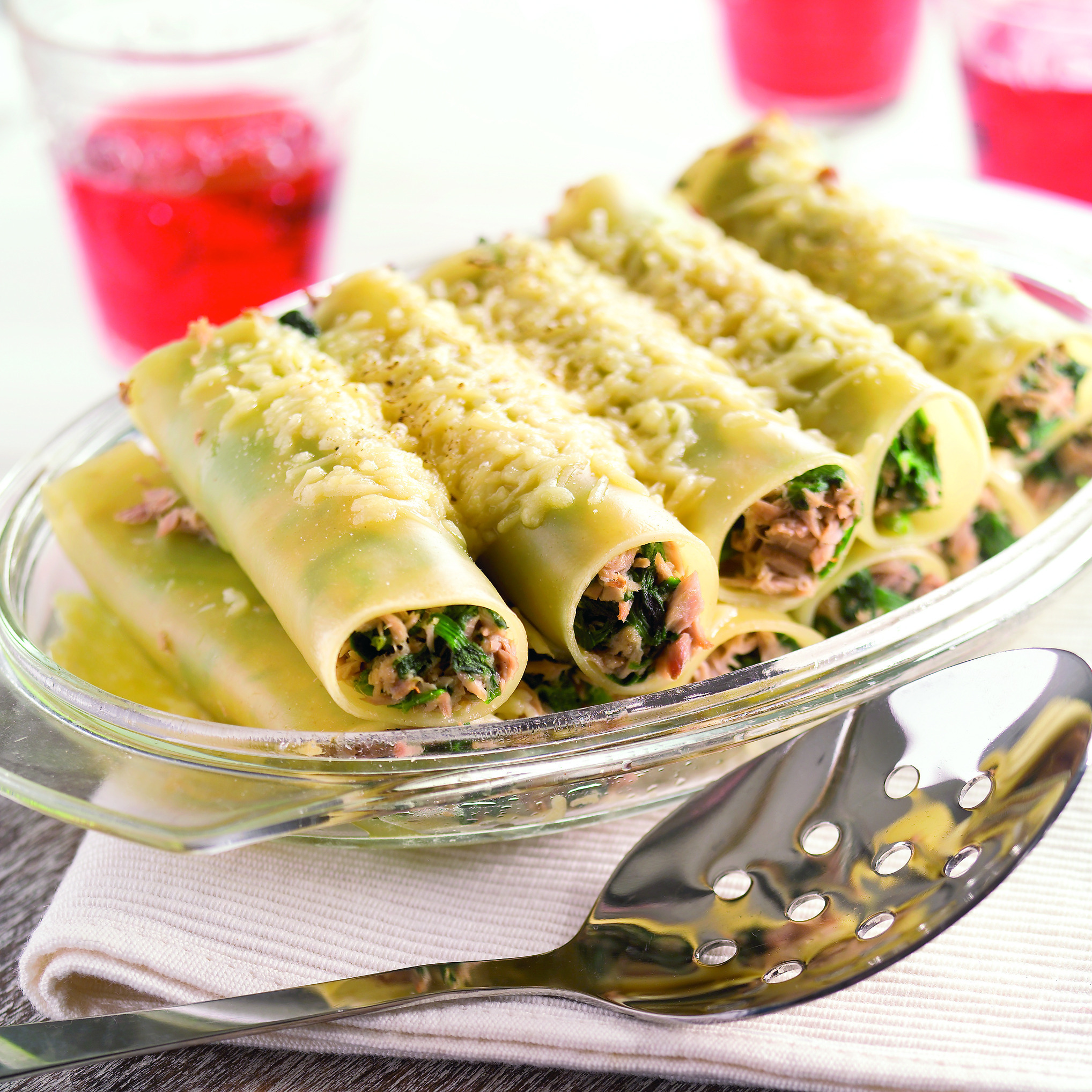 Cannelloni met tonijn en spinazie