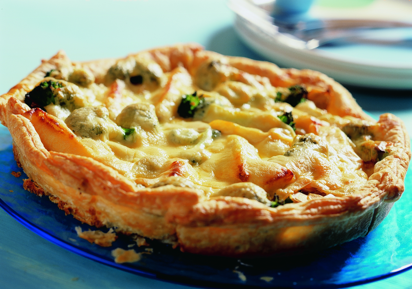 Broccolitaart met peer en amandel