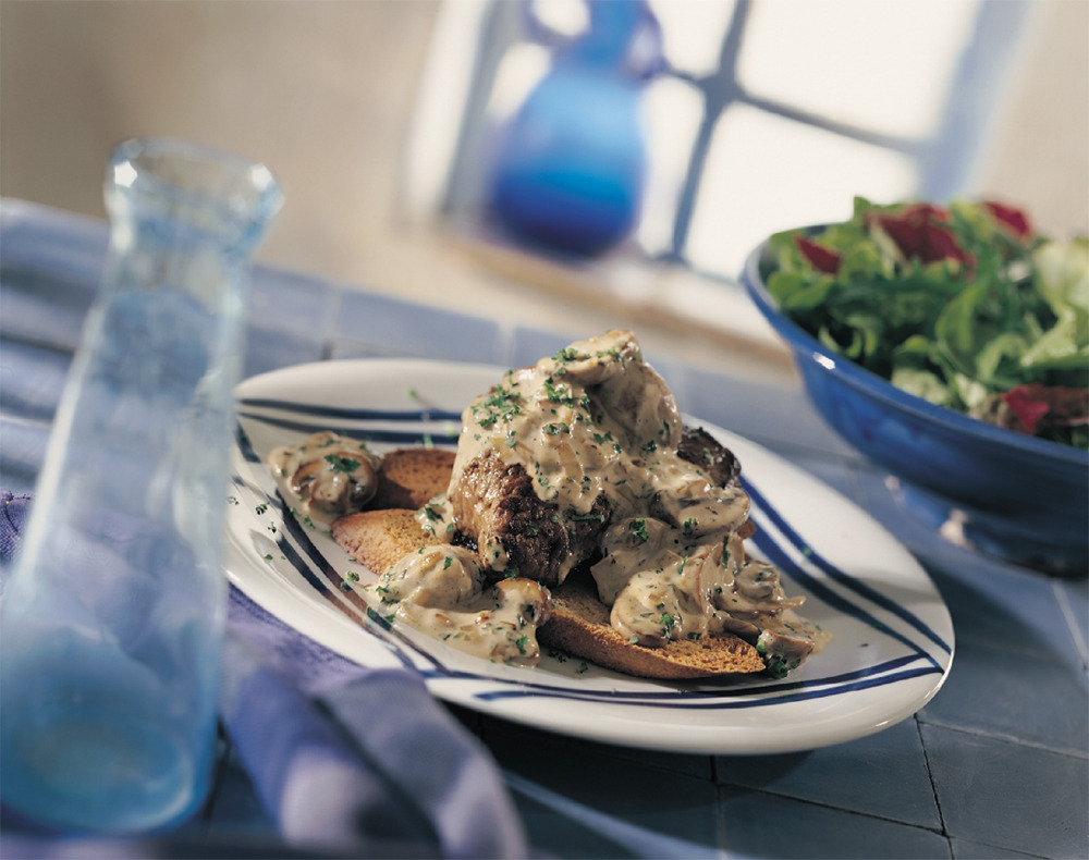 Biefstuk met champignons