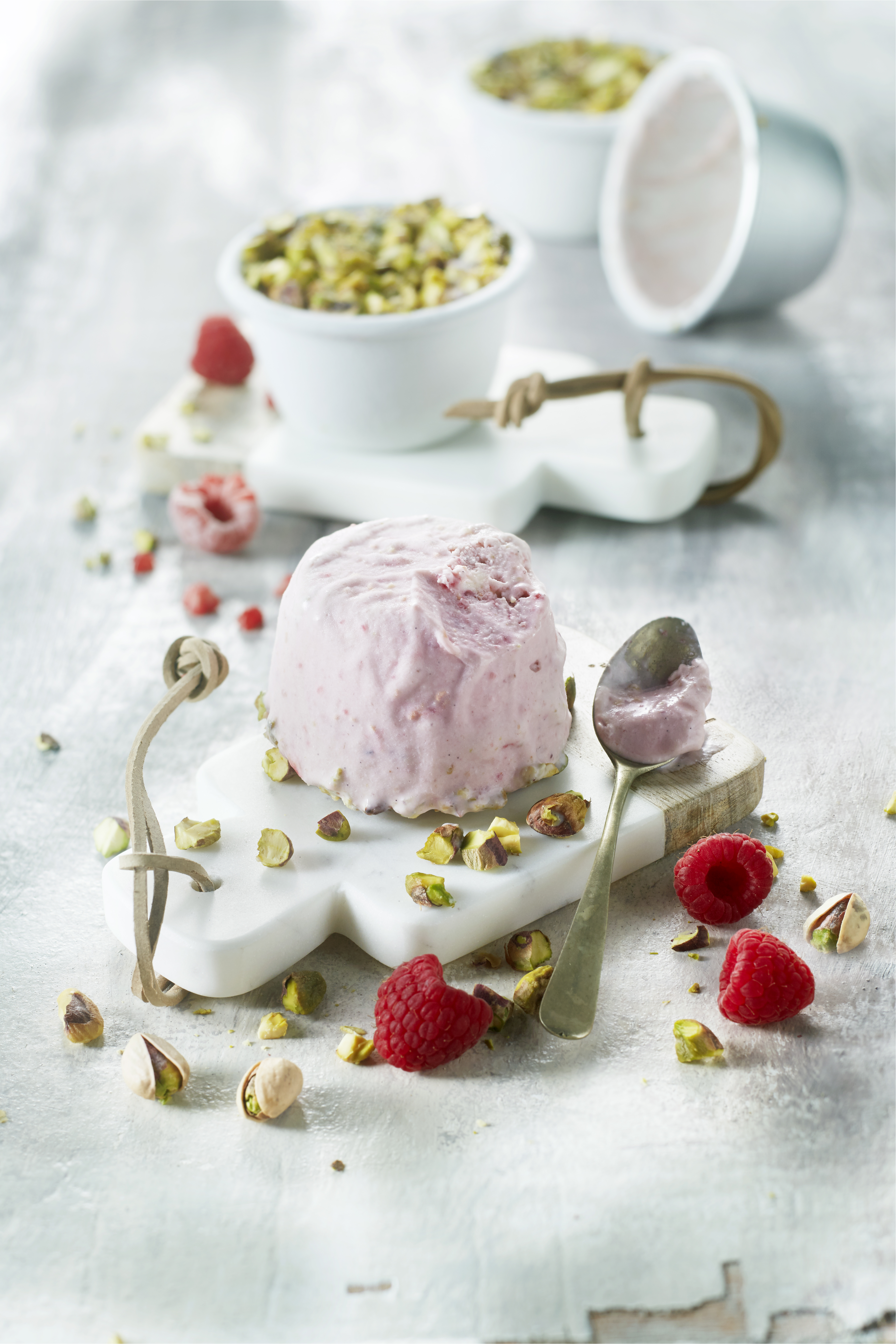 Semifreddo met vanille en frambozen