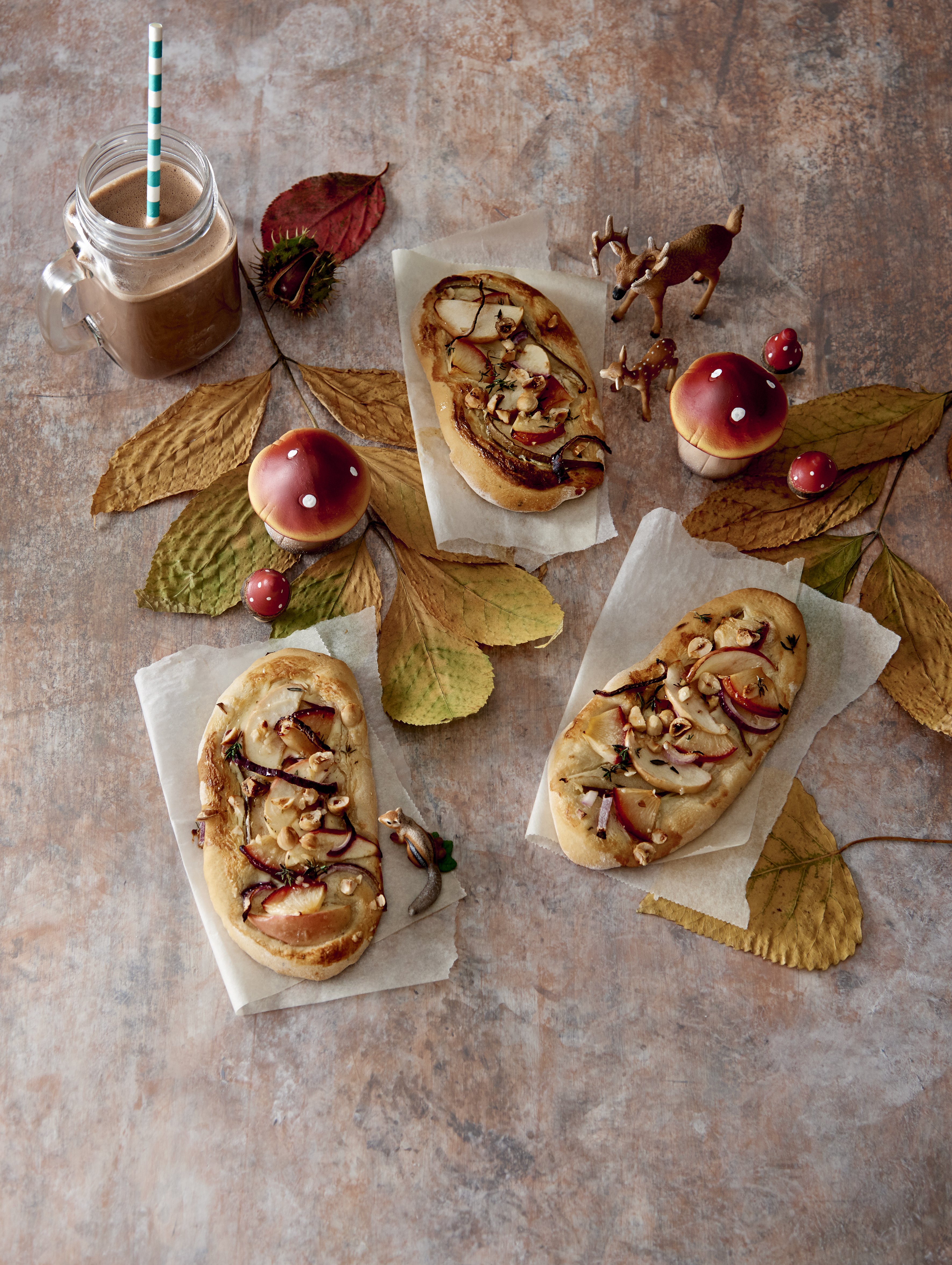 Pizzette met roomkaas en fruit