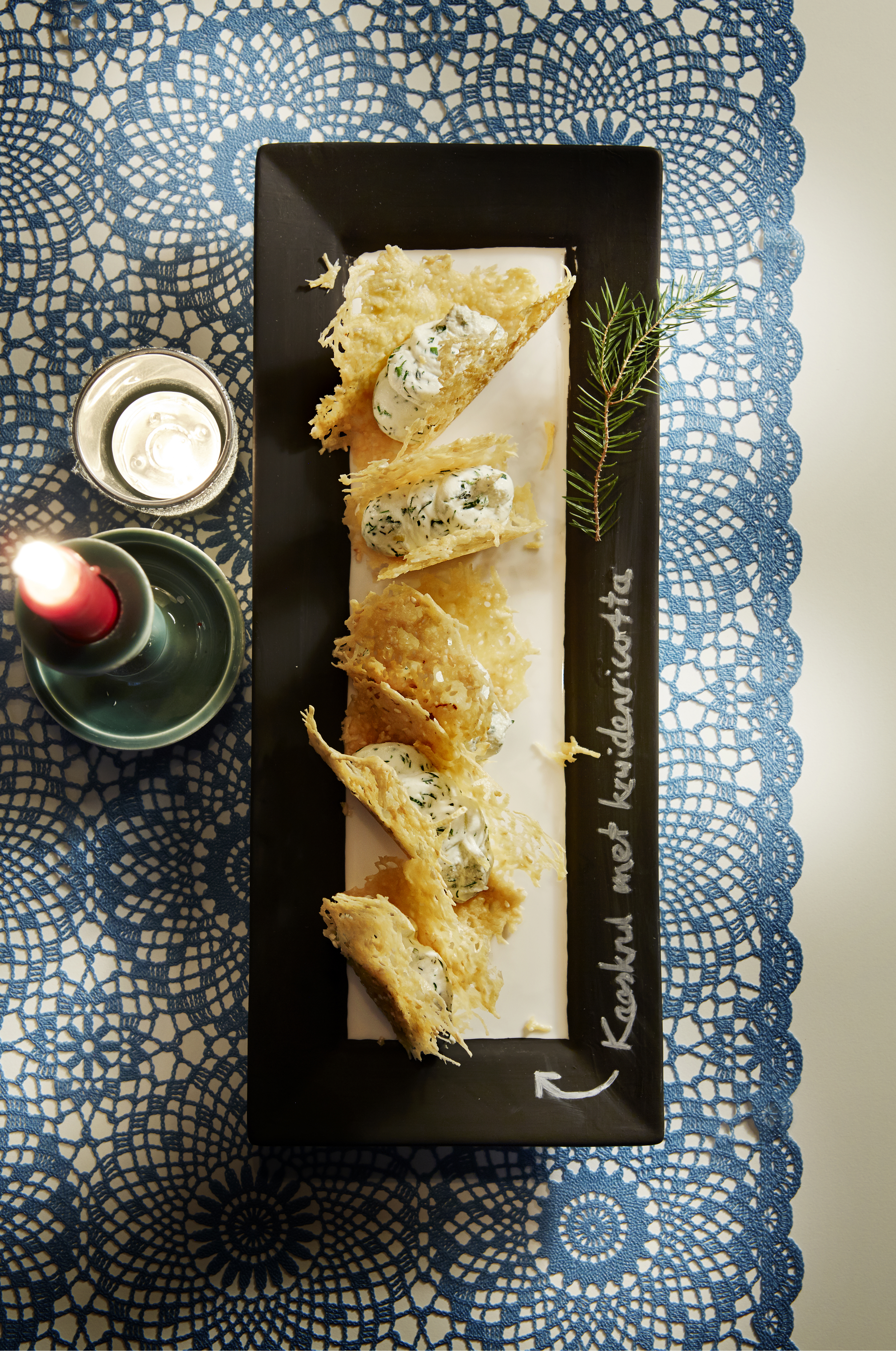 Kaaskrul met kruidenricotta