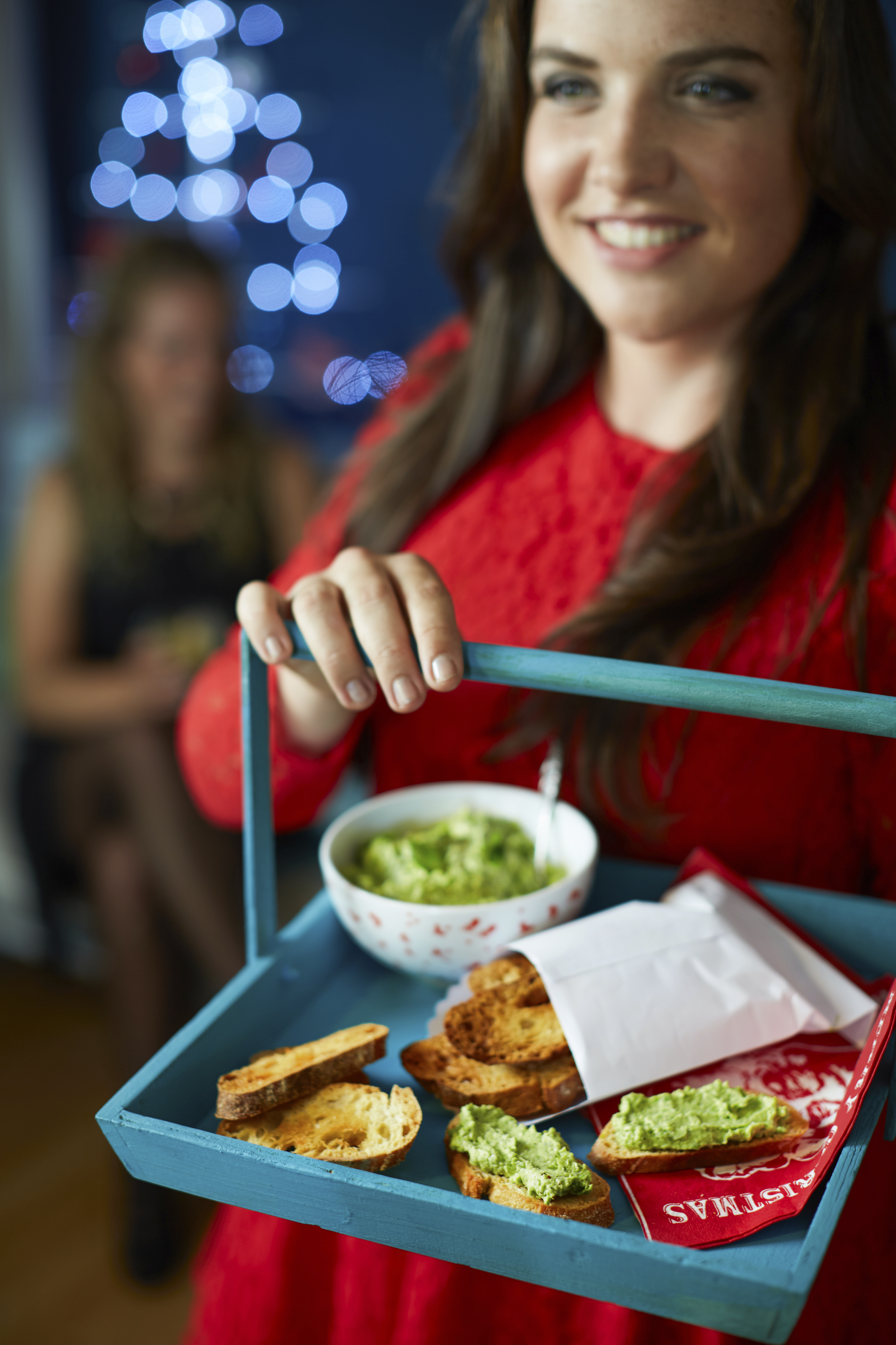 Crostini met romige doperwtenmousse