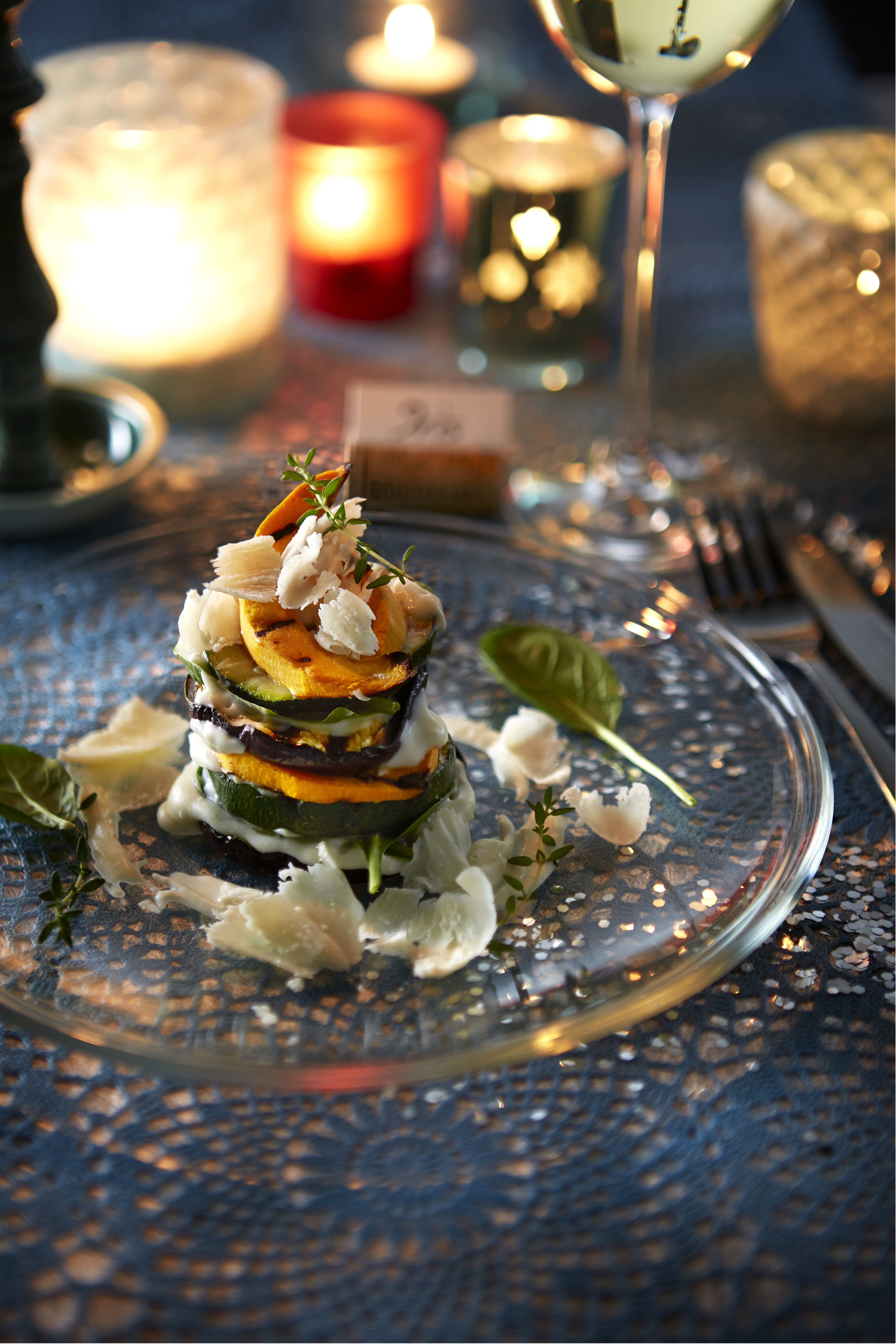 Mini-lasagne van gegrilde groenten