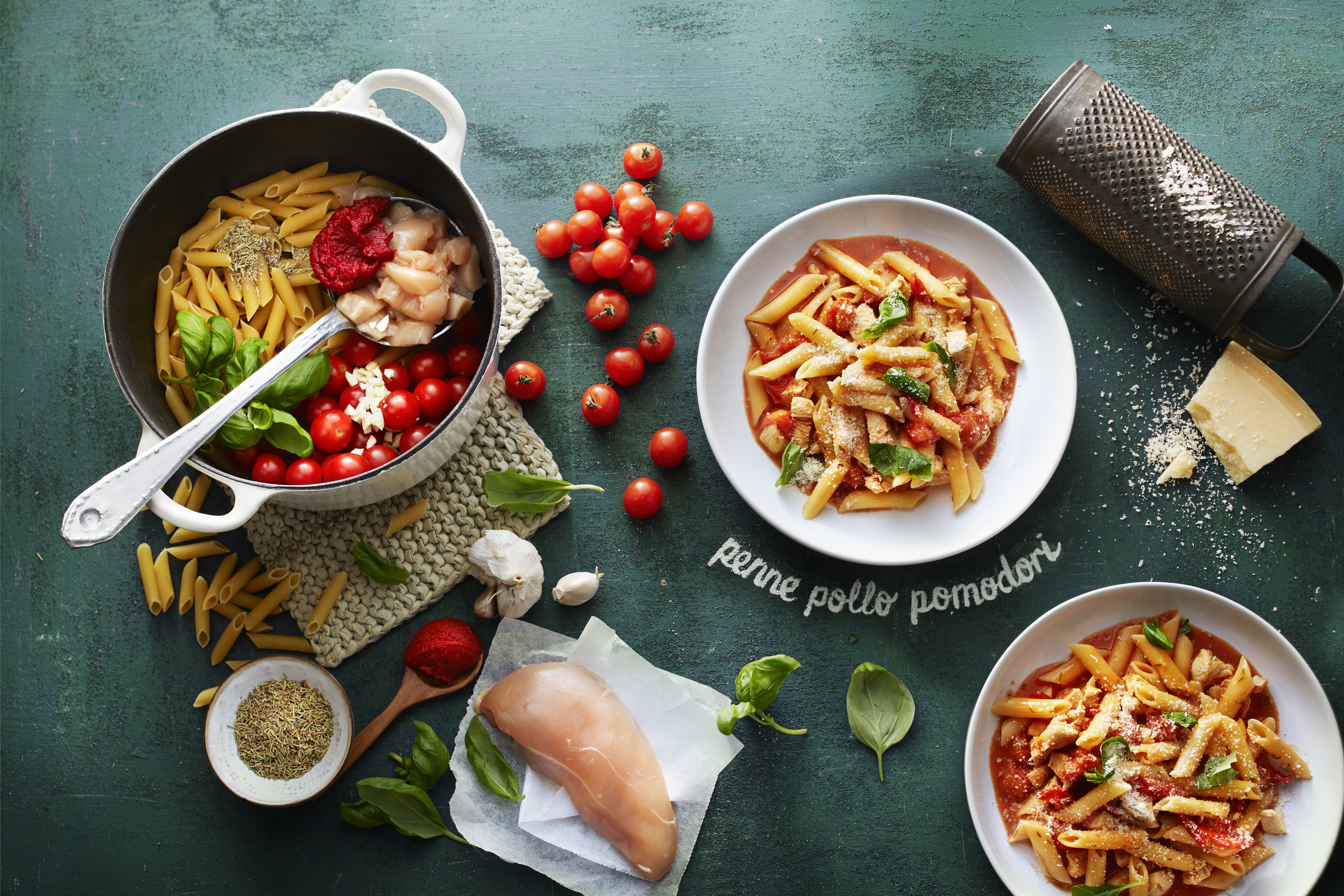 Penne pollo pomodori