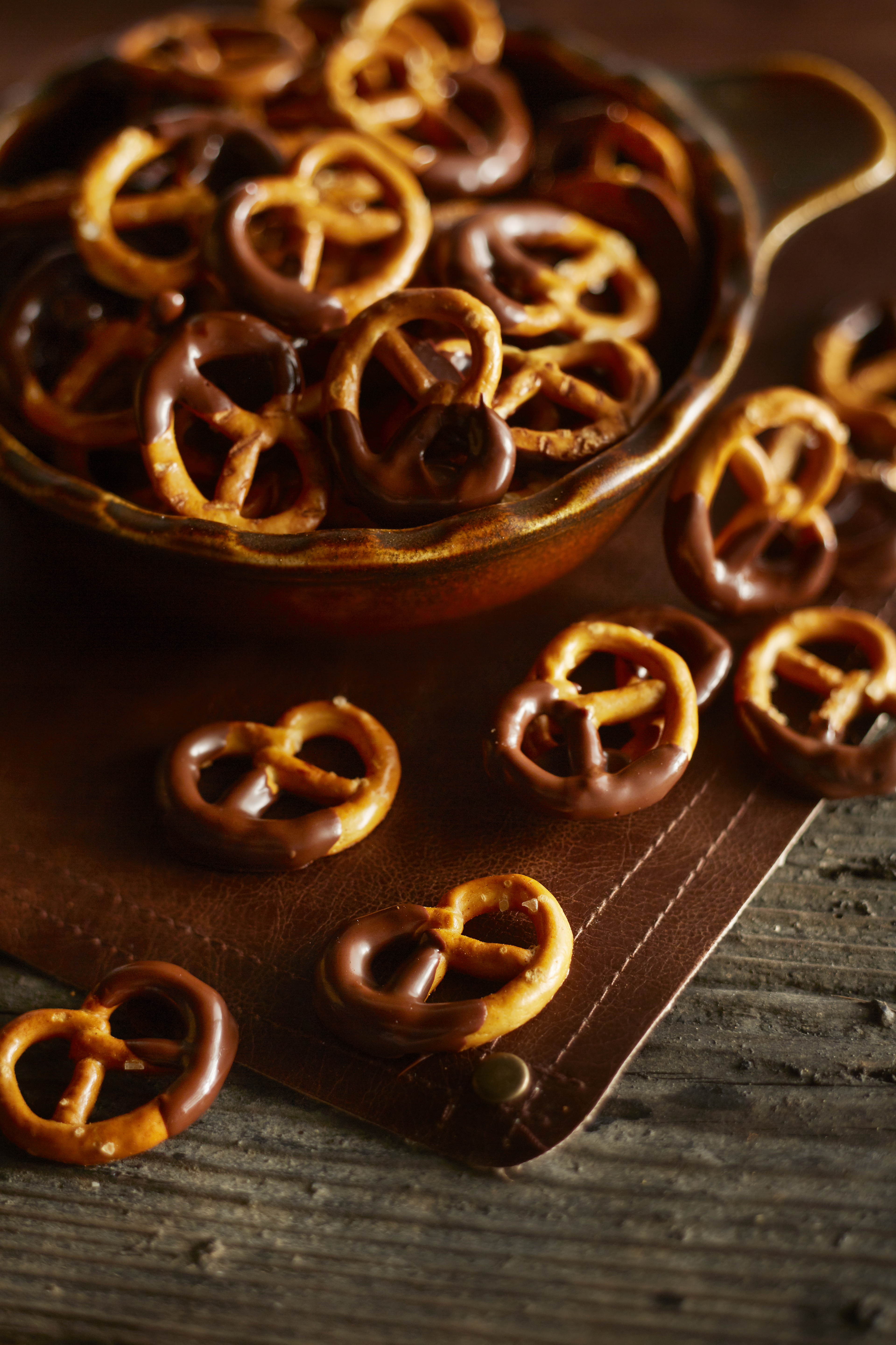 Pretzels met chocolade