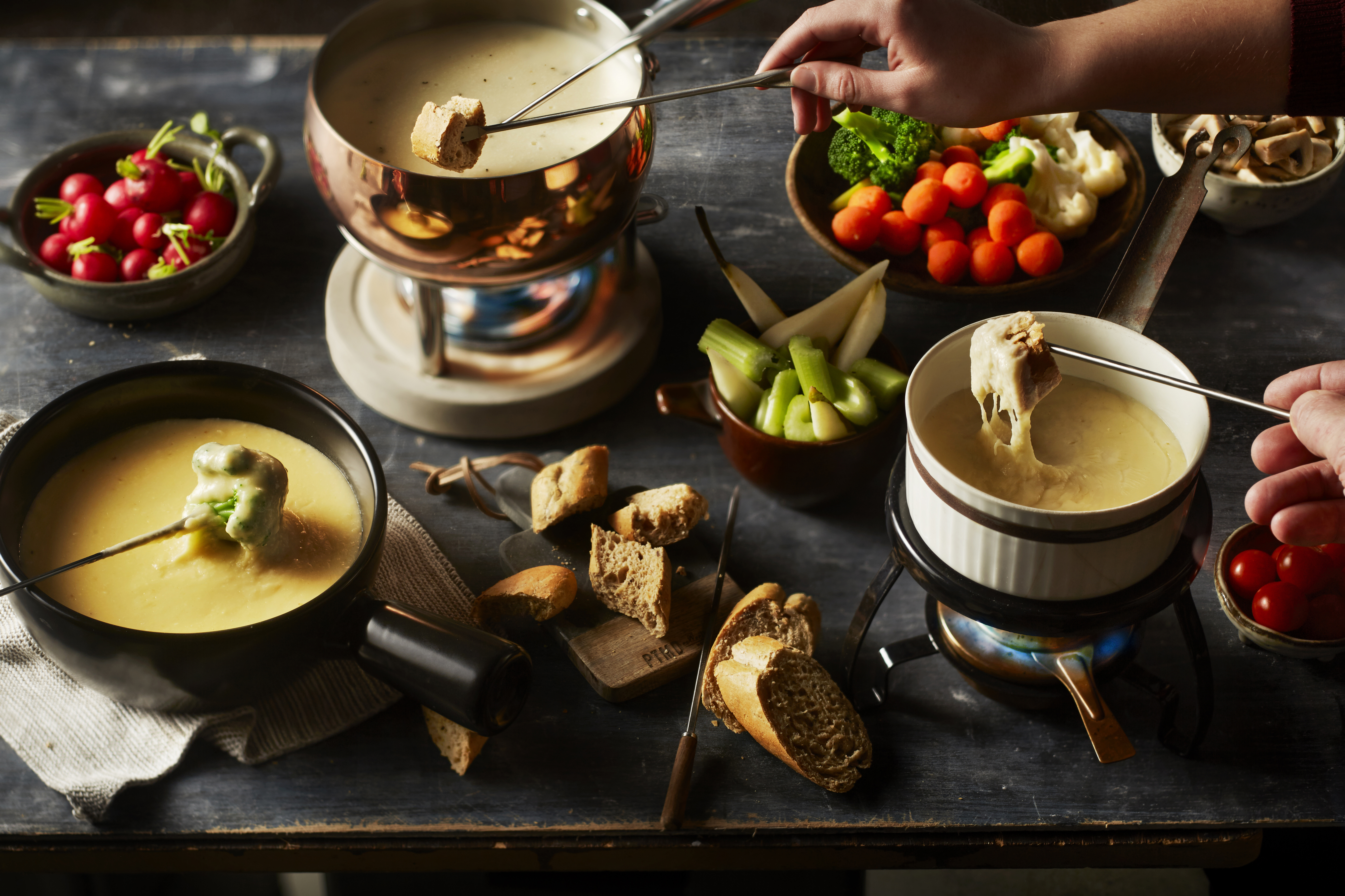 Robuuste boerenkaasfondue