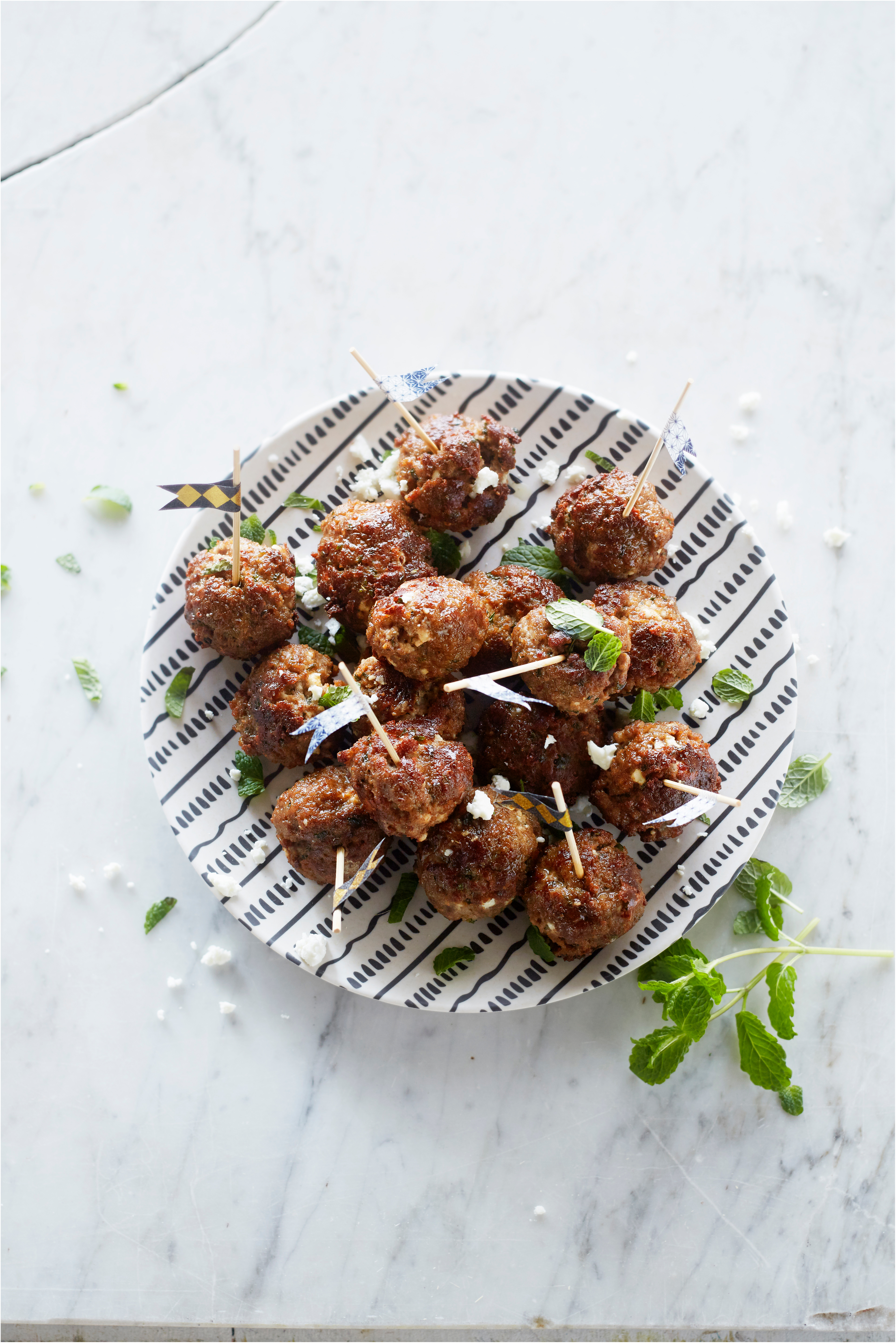 Gehaktballetjes met feta en munt