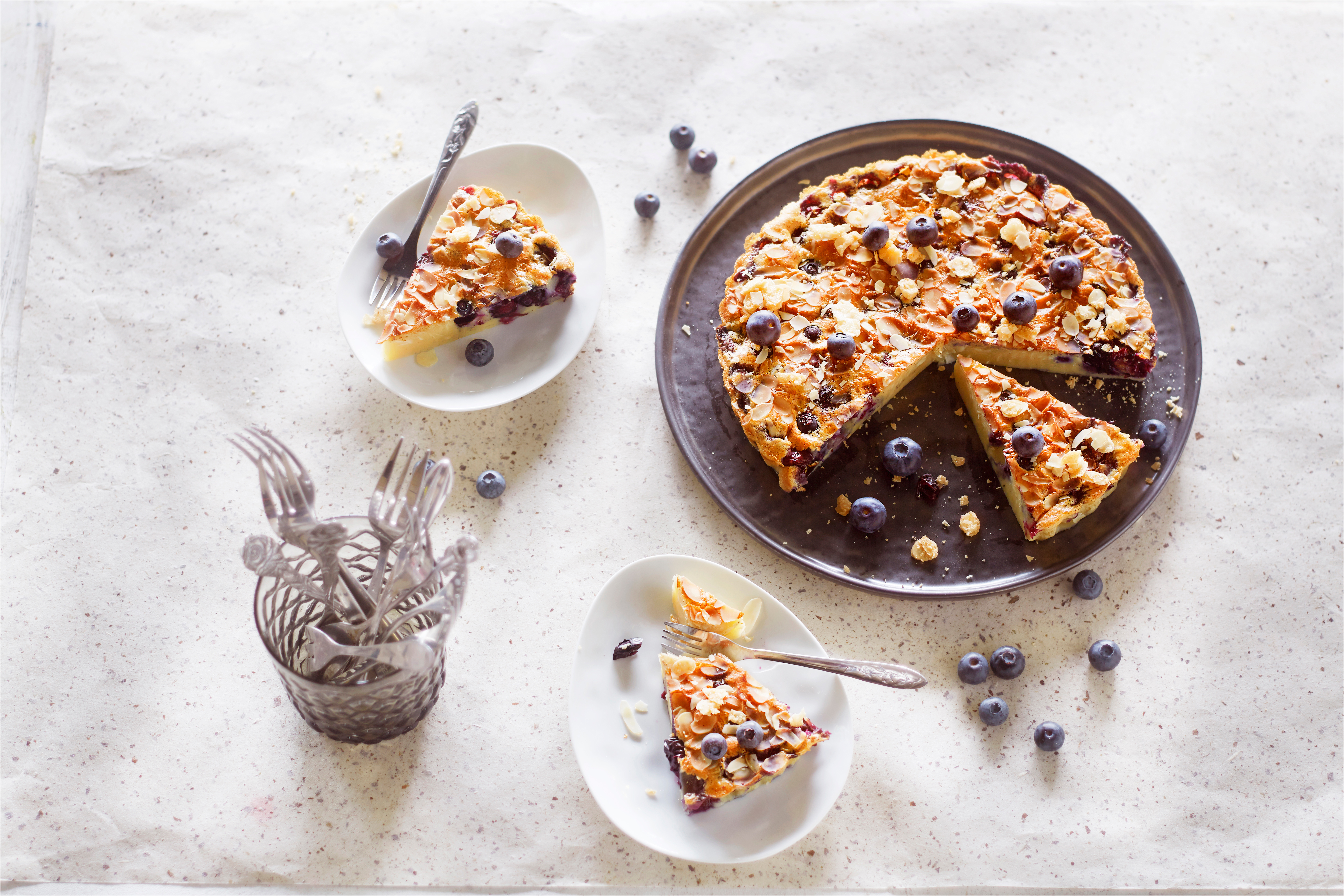 Clafoutis met blauwe bessen