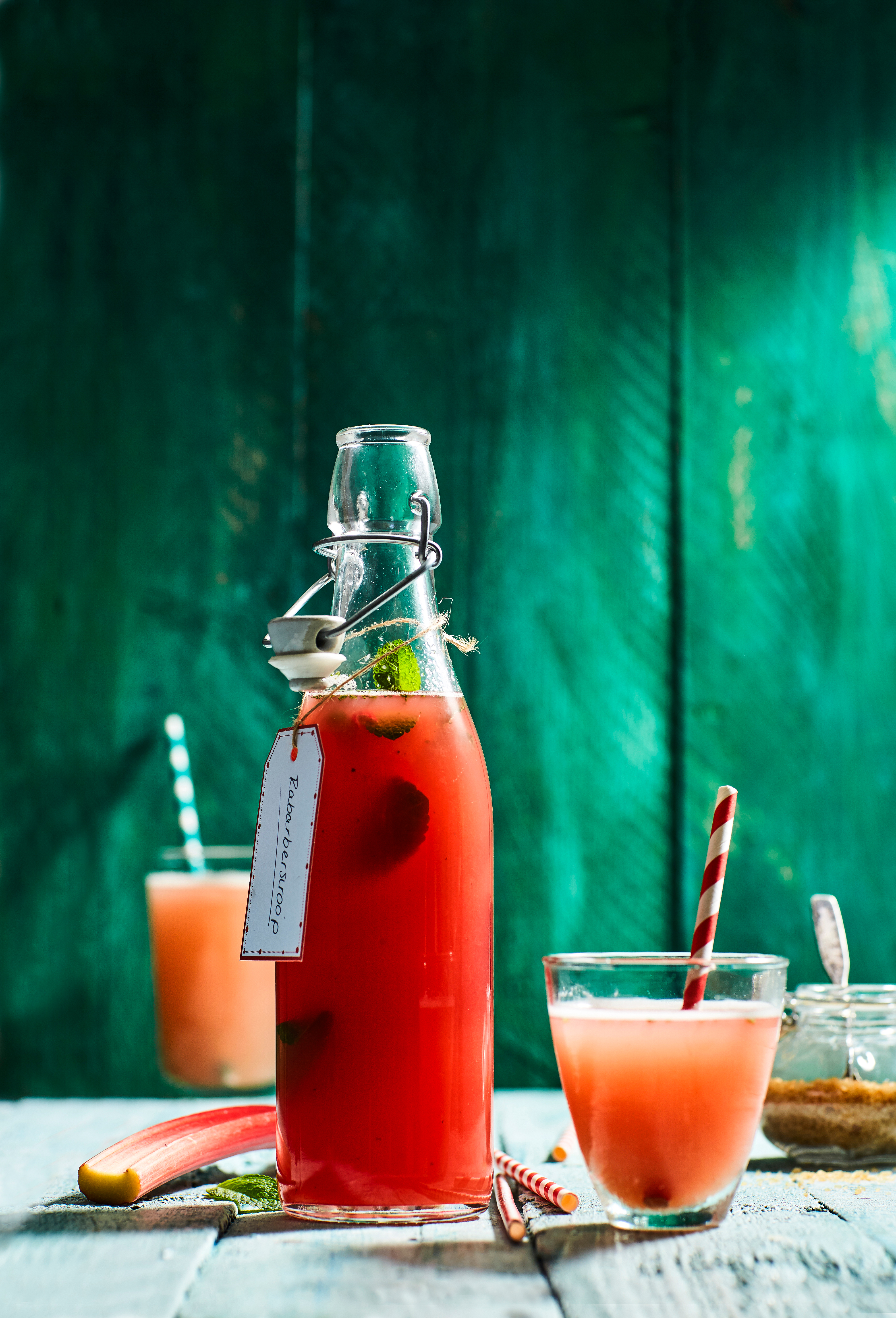 Rabarbersiroop met munt