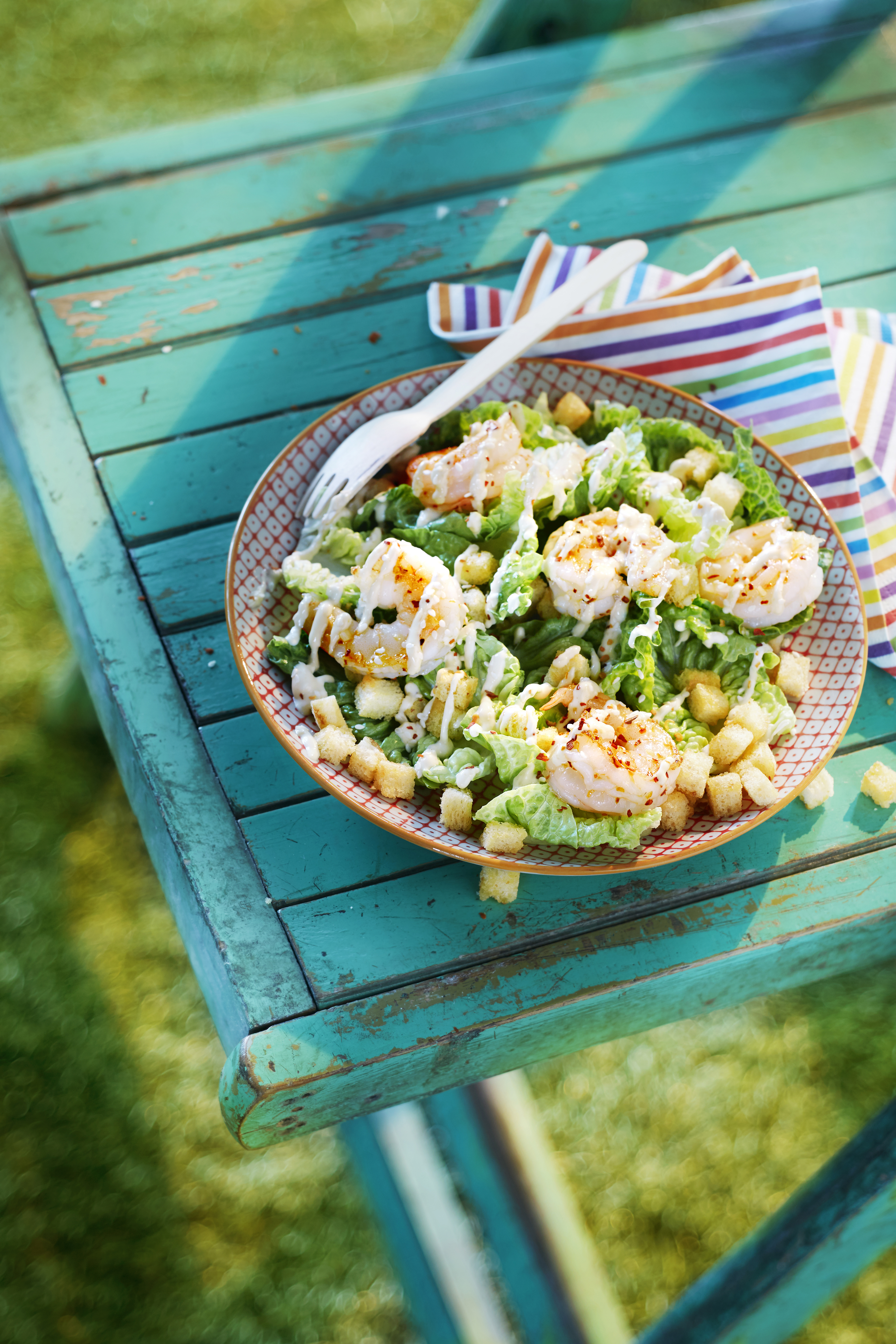 Caesarsalade met garnalen