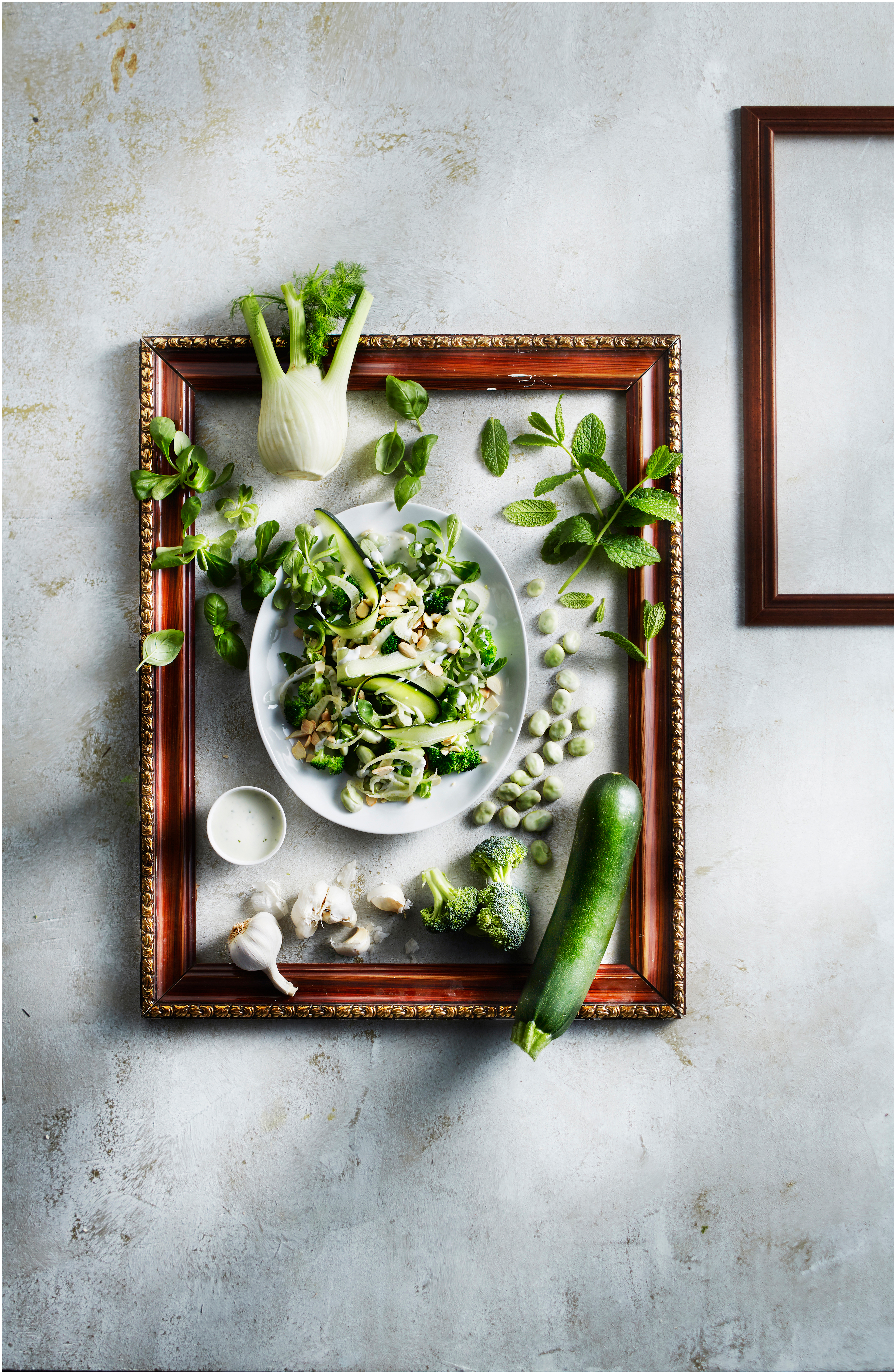 Groene salade met frisse yoghurtdressing