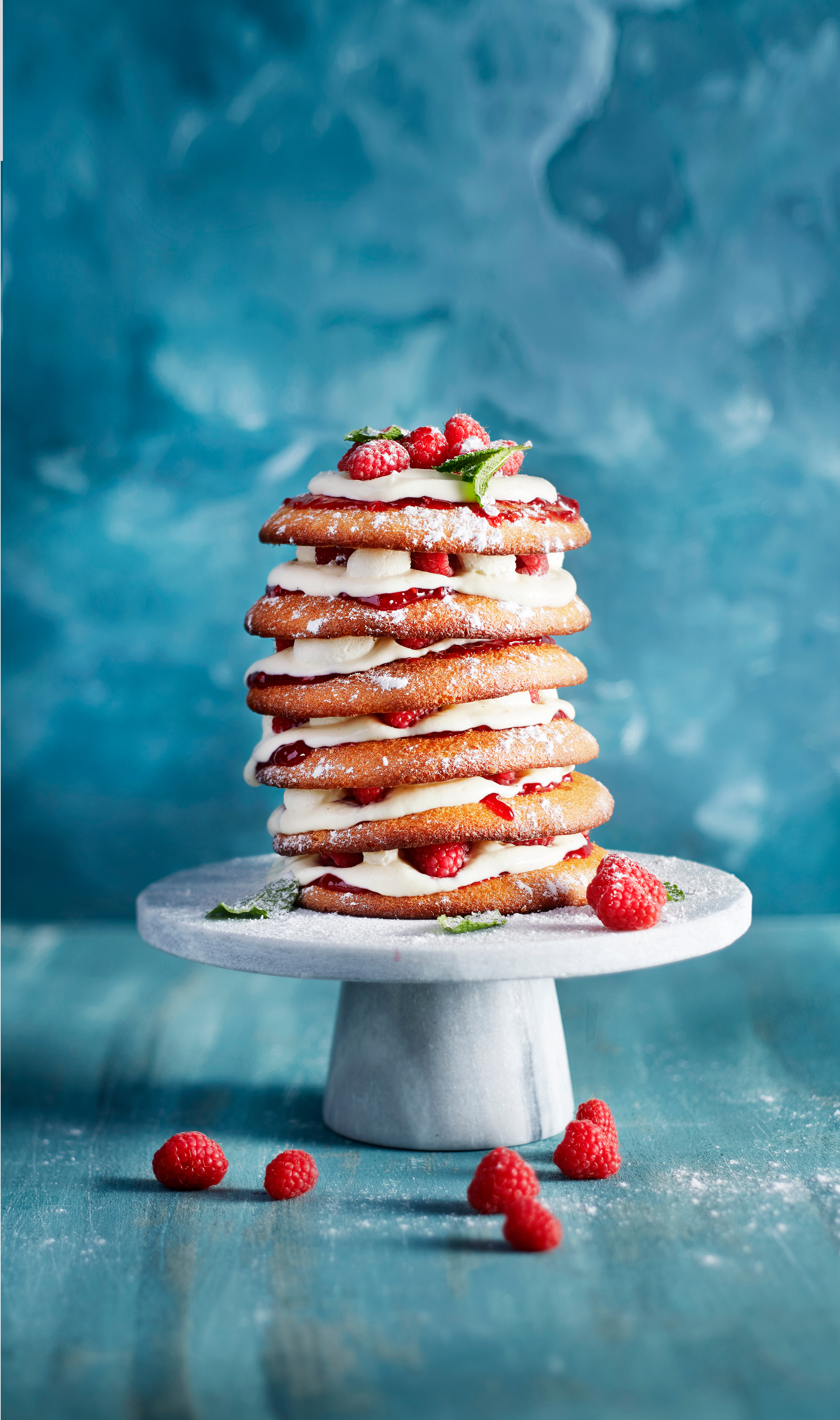 Eierkoektaartje met frambozen